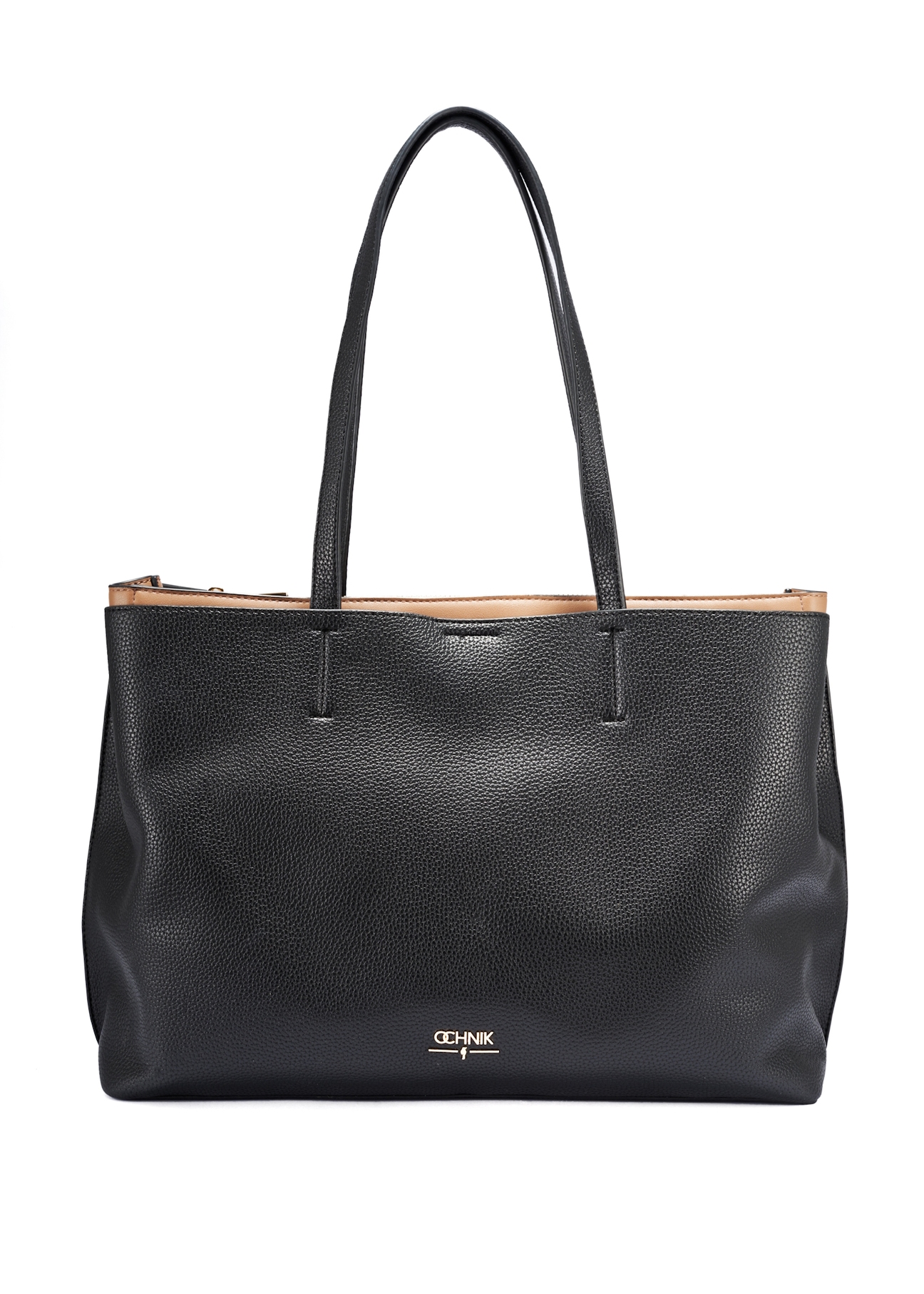 Black large women's handbag TOREC-1054-99(Z25), product view front on white background.