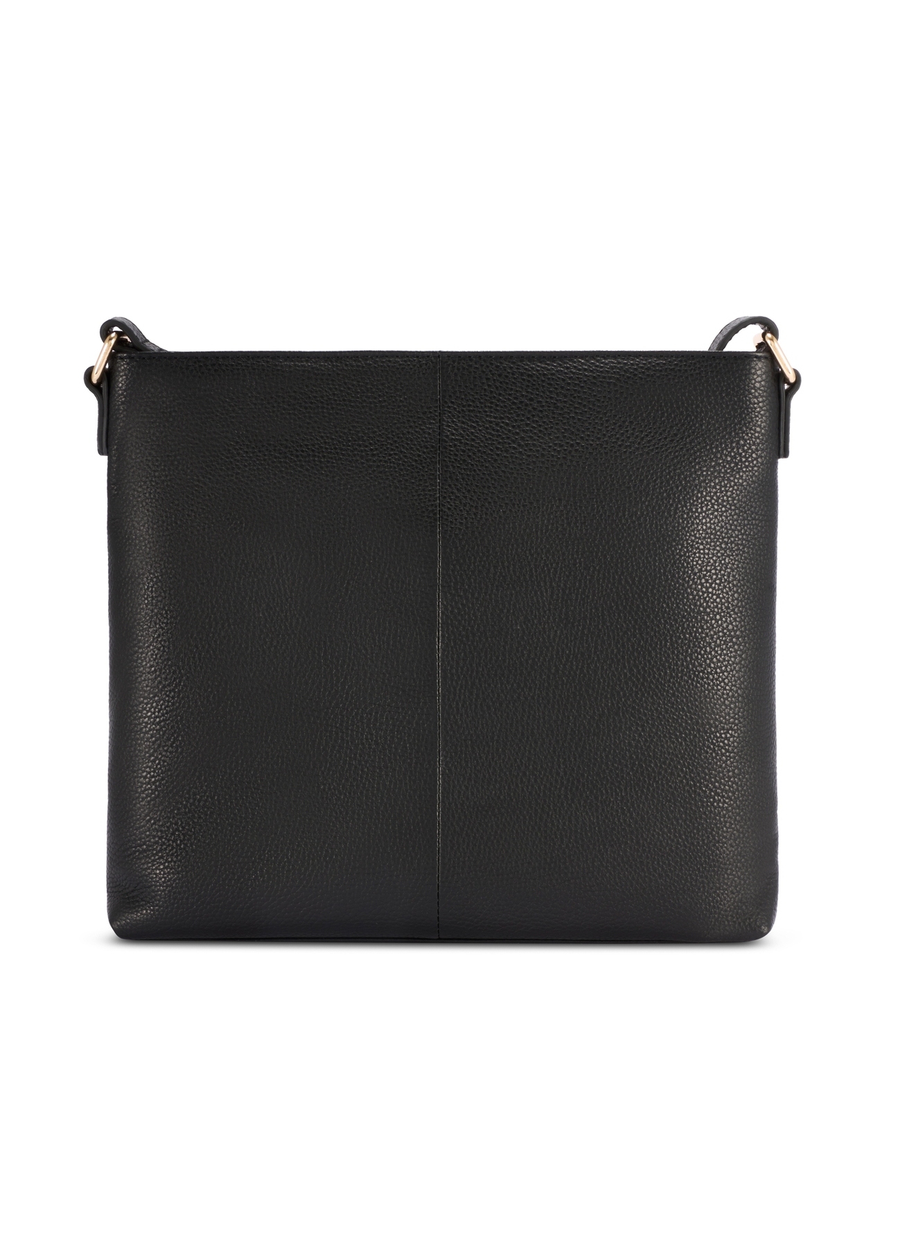 Black leather women's handbag TORES-1265-9I(W26) - product view from the back, on a white background.
