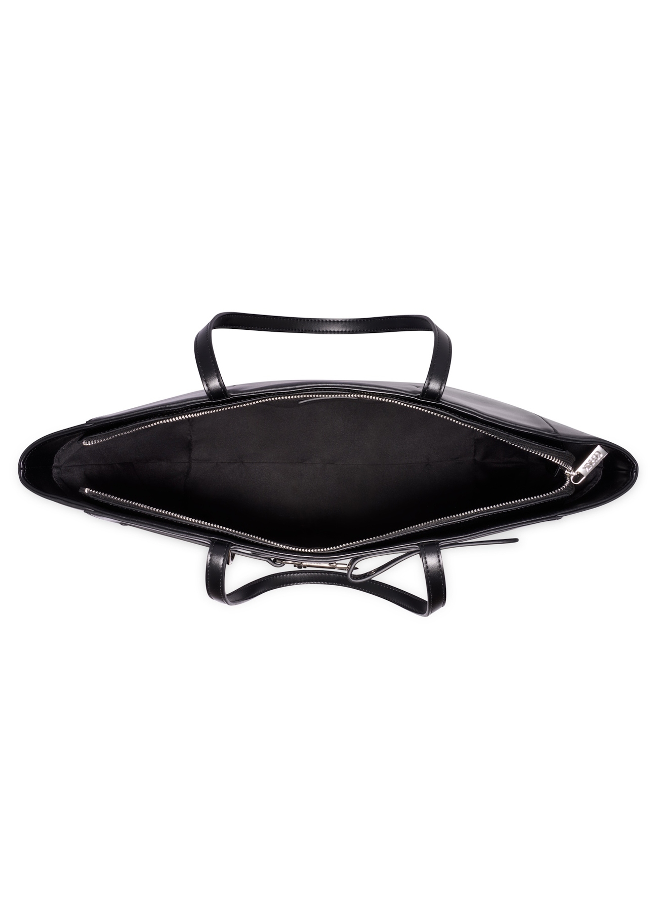 Women's shopper bag in black TOREC-1340-99(Z26), product view inside on a white background.