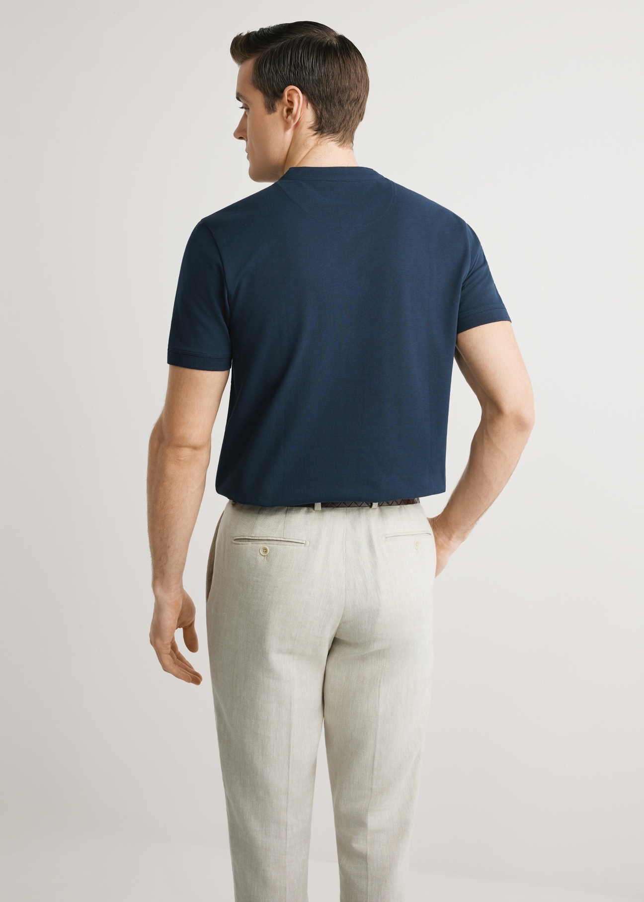 Navy blue men's polo shirt POLMT-0061-7E(W26)