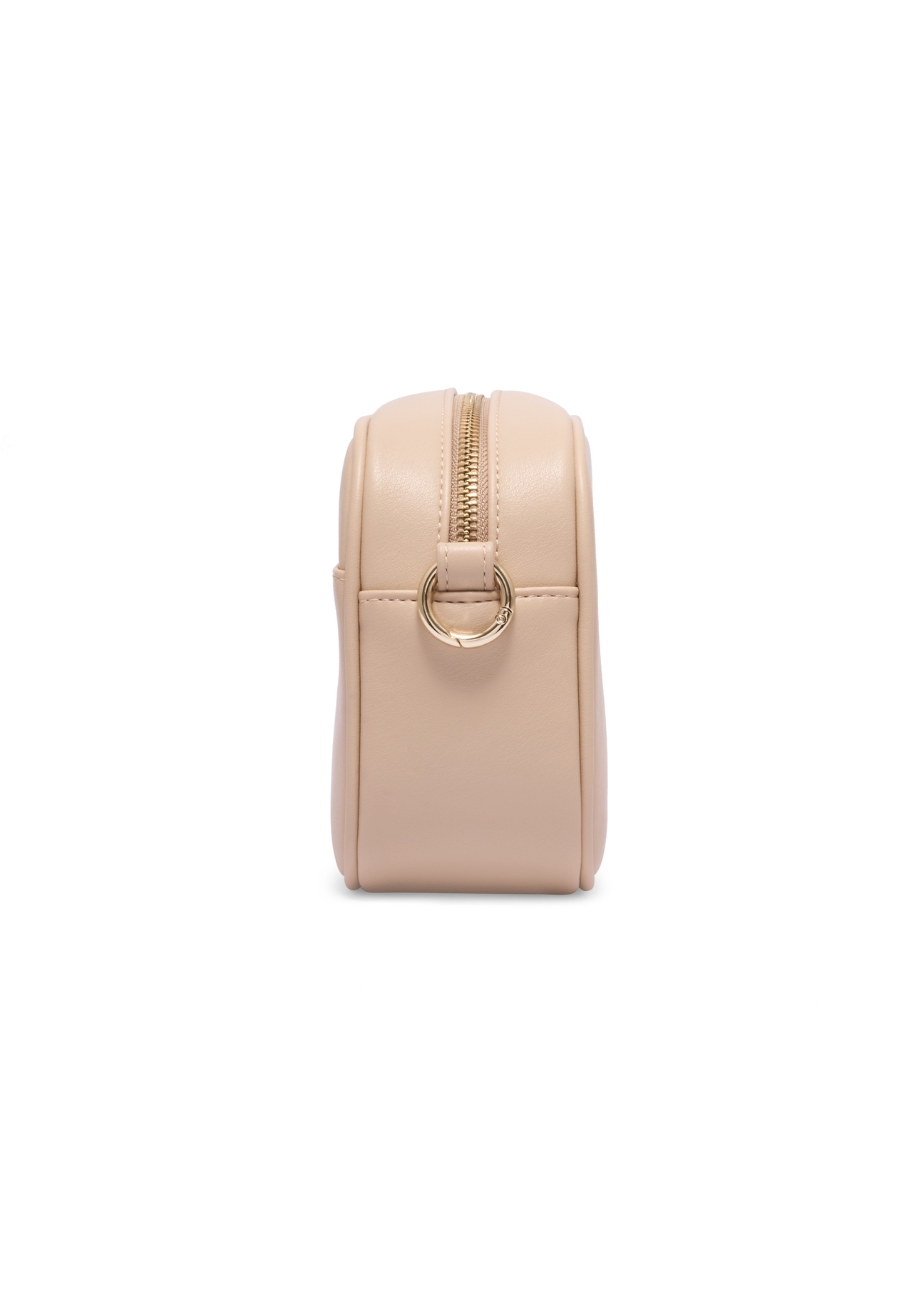 Beige small women's handbag TOREC-1285-1B(Z26) - side view of the product, on a white background.
