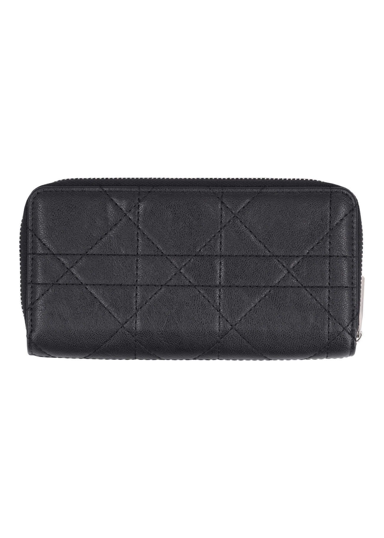 Large women's wallet with decorative stitching POREC-0443-9P(Z26), back view of the product on a white background.