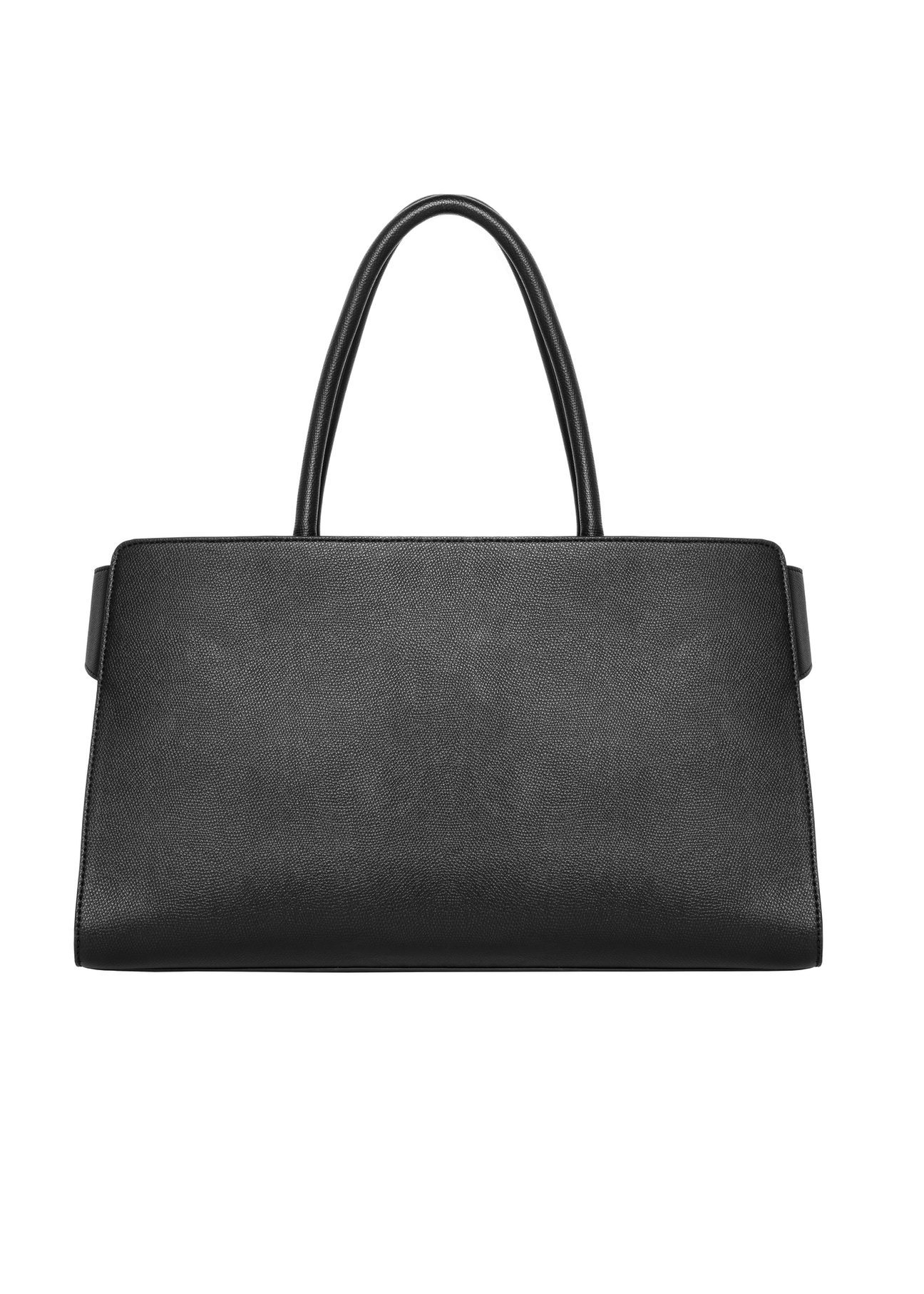 Black large women's handbag TOREC-1373-9I(Z26), product view from the back on a white background.