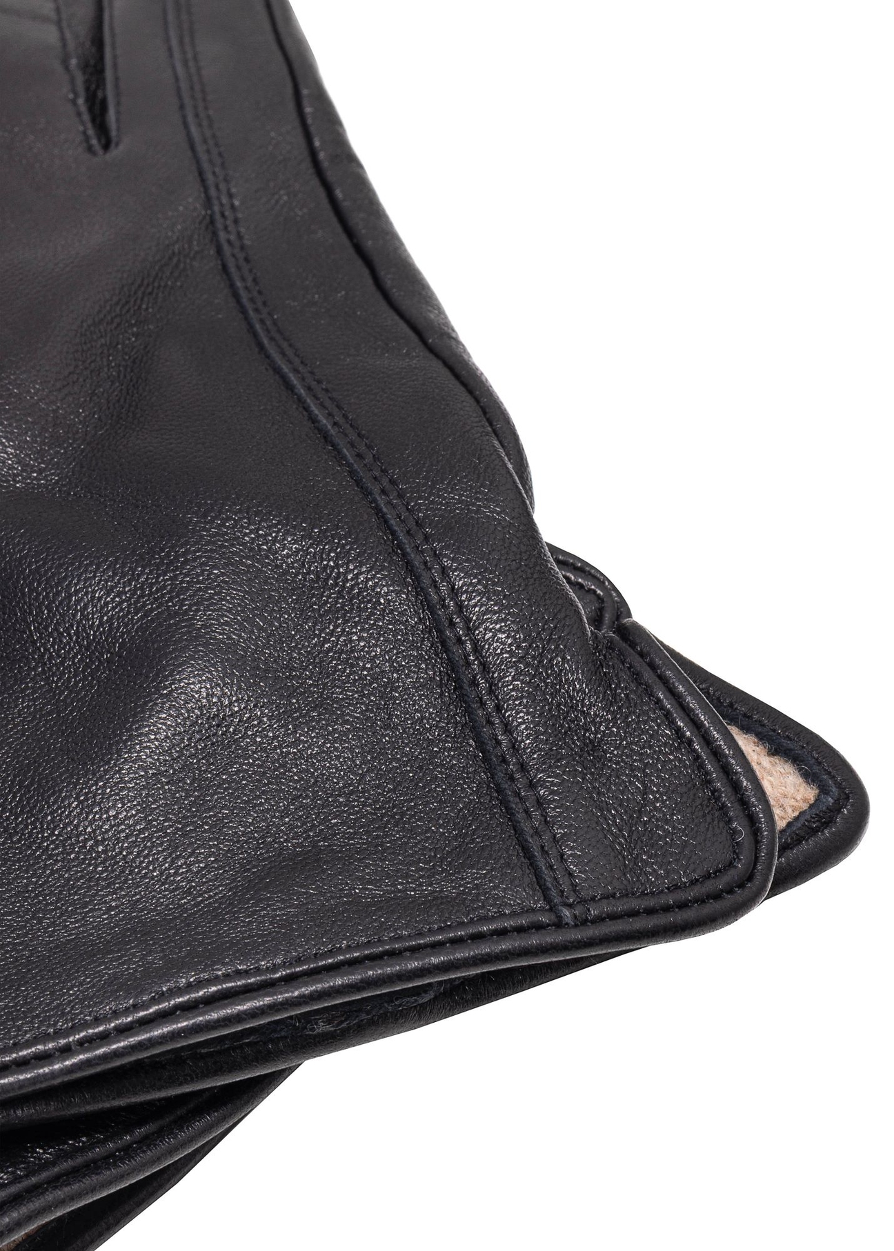 Men's black leather gloves REKMS-0087-99(Z25)