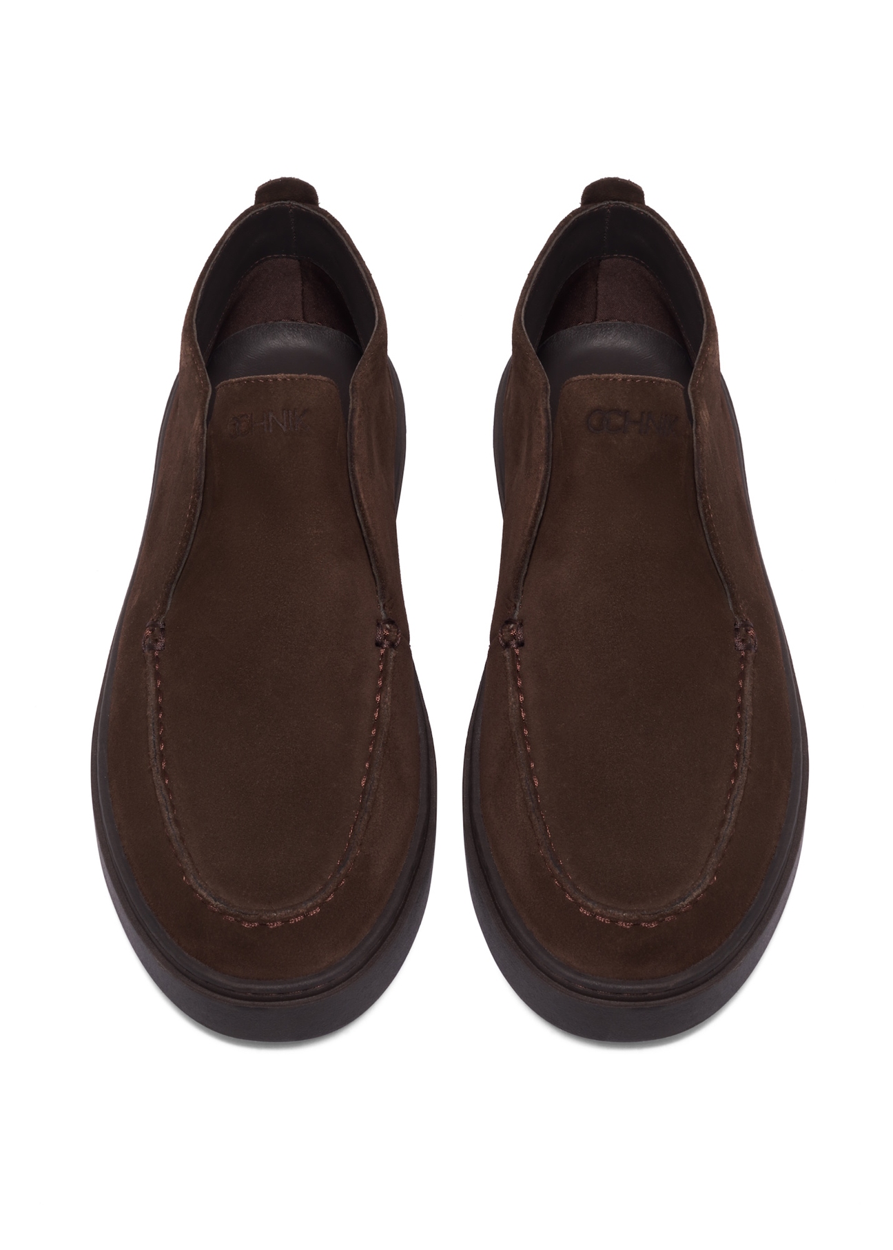 Dark brown suede men's shoes BUTYM-0549-1I(Z26), front product view on white background.
