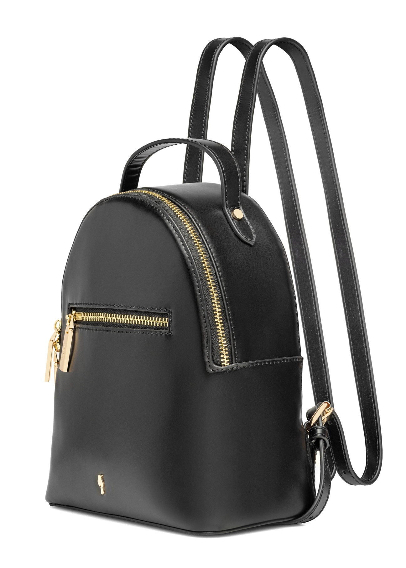 Small black women's backpack TOREC-1128-99(W26), diagonal product view on a white background.