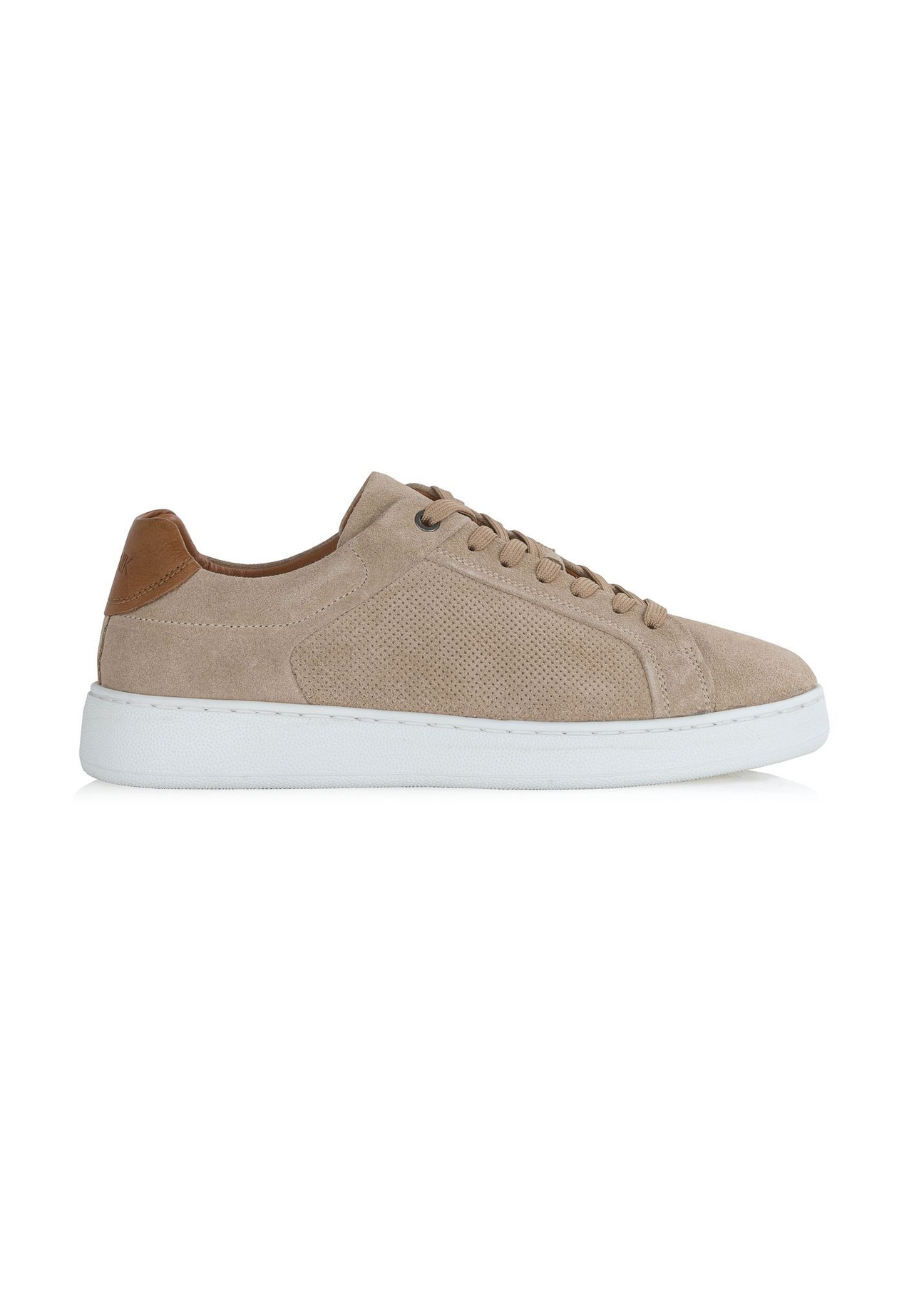 Beige leather men's sneakers BUTYM-0452-81(W24)-01