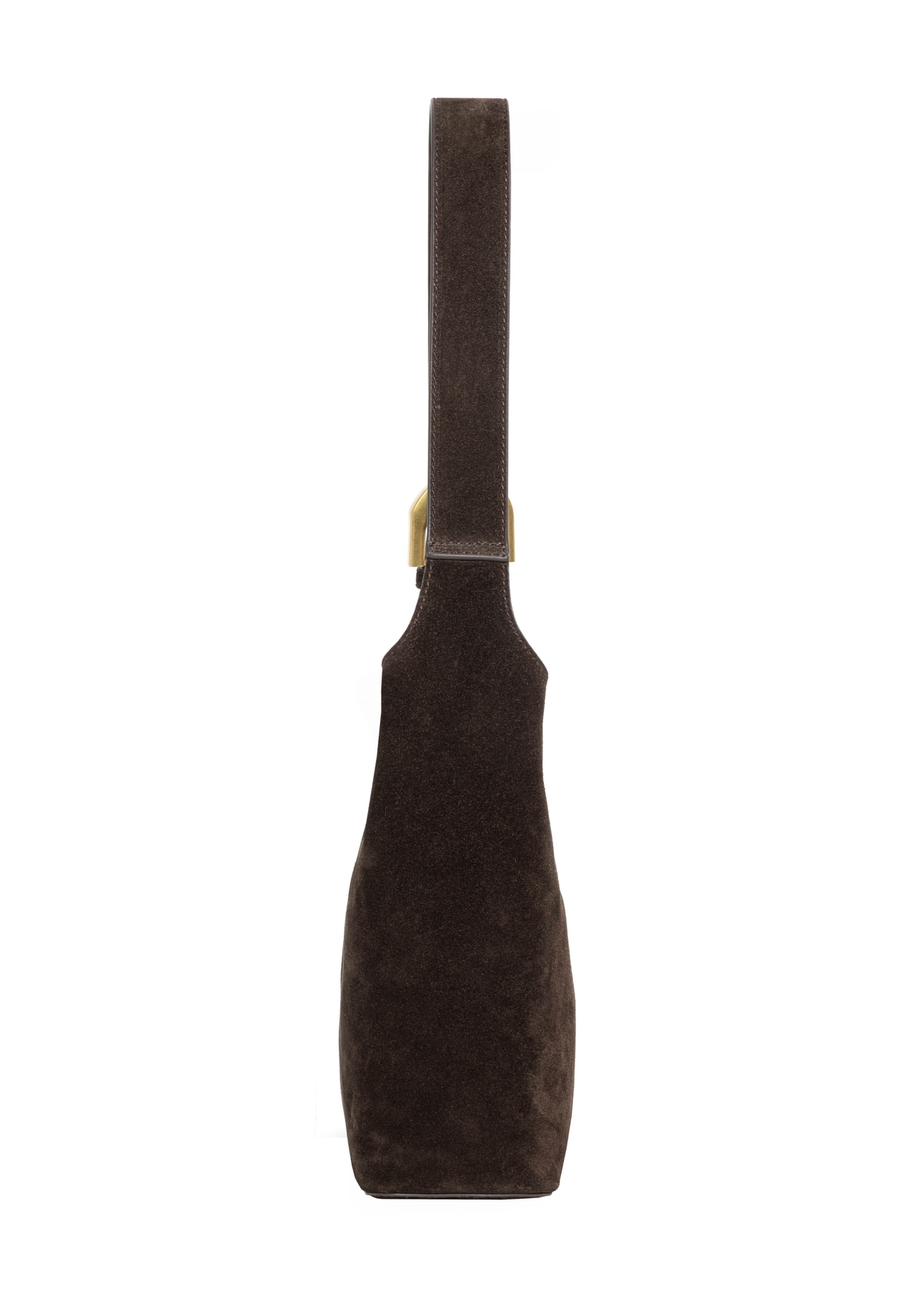 Brown suede women's handbag TORES-1421-1I(Z26), side product view on white background.
