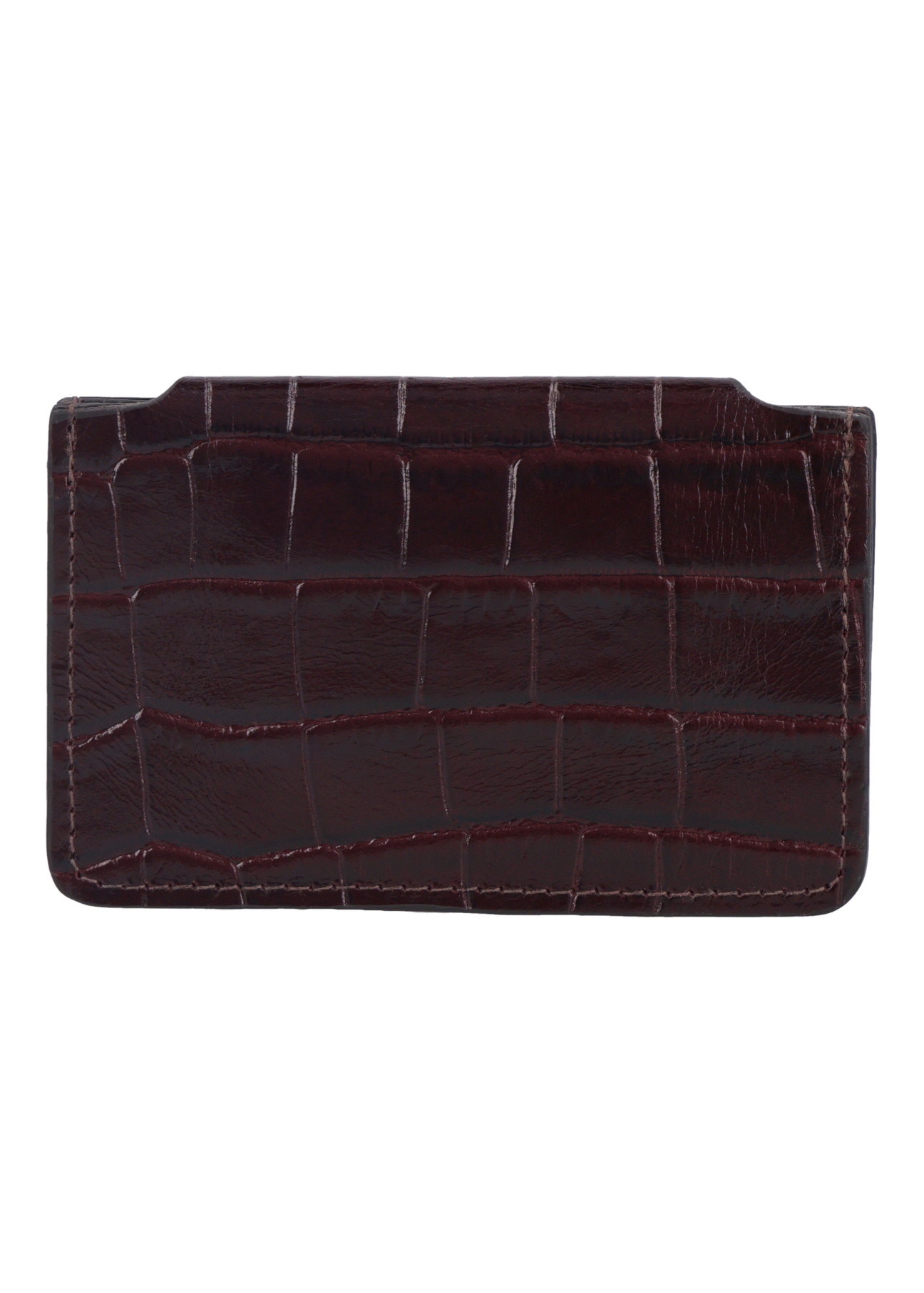 Small burgundy leather women's wallet PORES-0890B-4D(Z26), product view from the back on a white background.