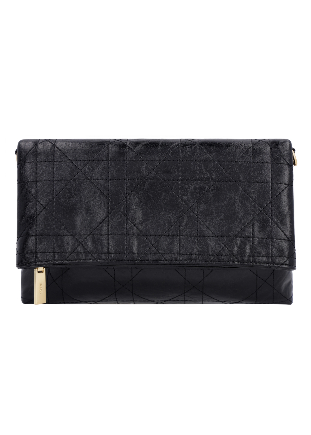 Black women's handbag with chain TOREC-1335-9F(Z26), product view from the back on a white background.