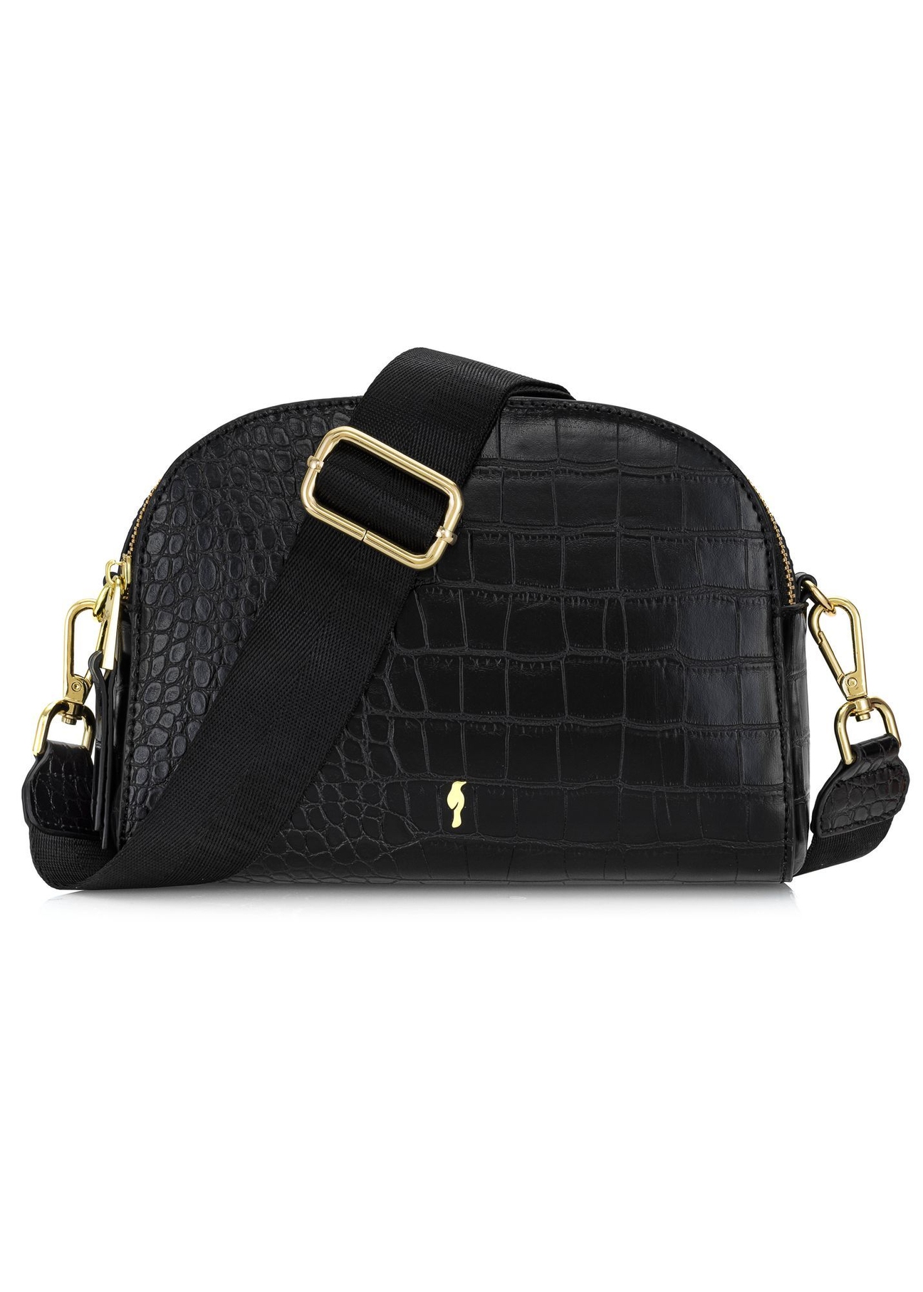 Black women's croco handbag TOREC-0036E-97(Z25), front product view on white background.