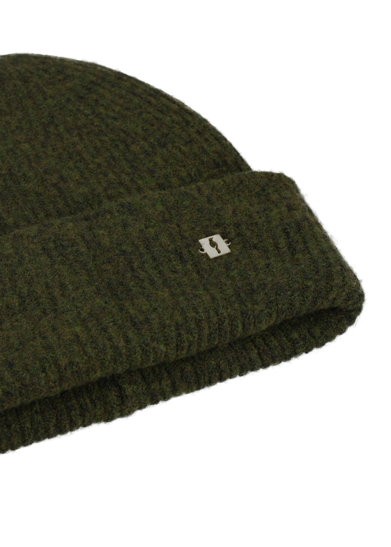 Women's olive wool blend hat CZADT-0201-8E(Z26), close-up of the product detail on a white background.