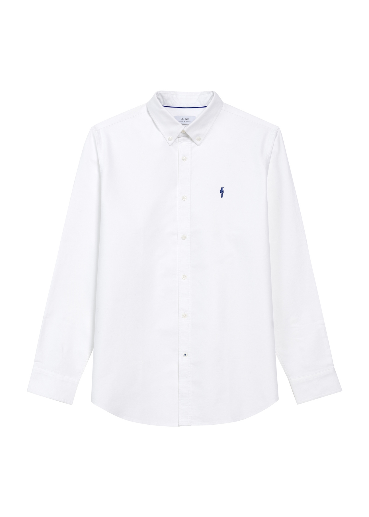 Men's white cotton shirt KOSMT-0346-11(Z25), front product view on white background.
