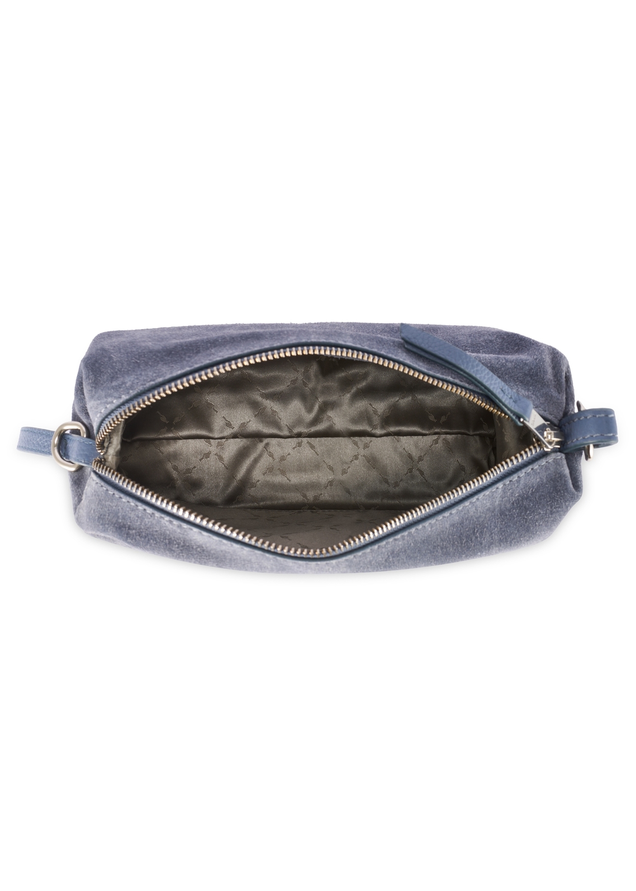 Navy blue suede women's handbag TORES-1249-7C(W26) - product view from above, on a white background.