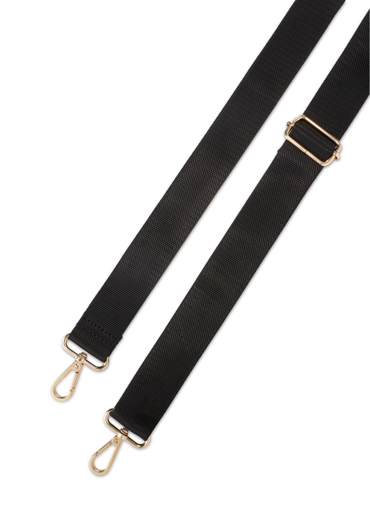 Women's black leather messenger bag TORES-1214-9I(W26), view of the product strap on a white background.