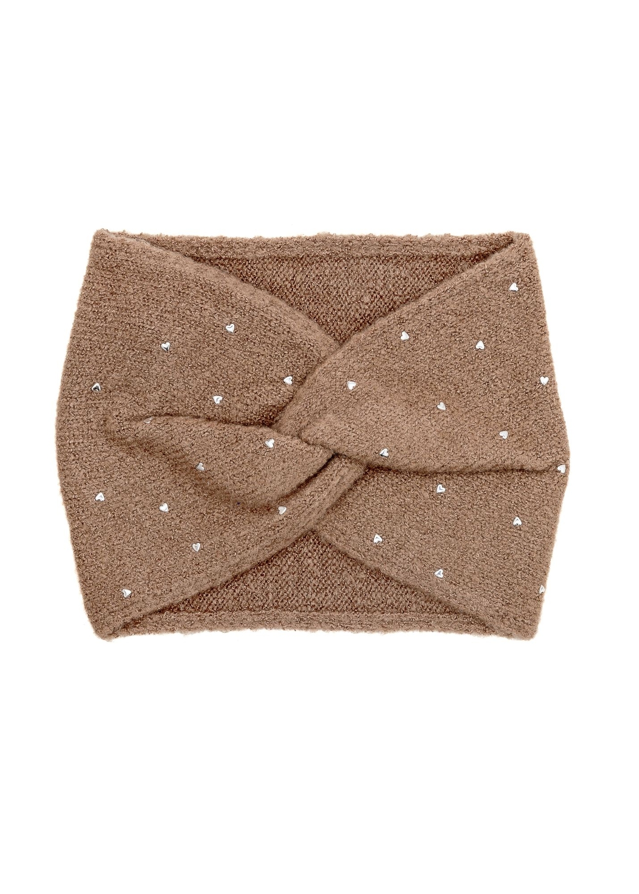 Camel women's headband with tie CZADT-0070A-1D(Z26) - front product view, on a white background.