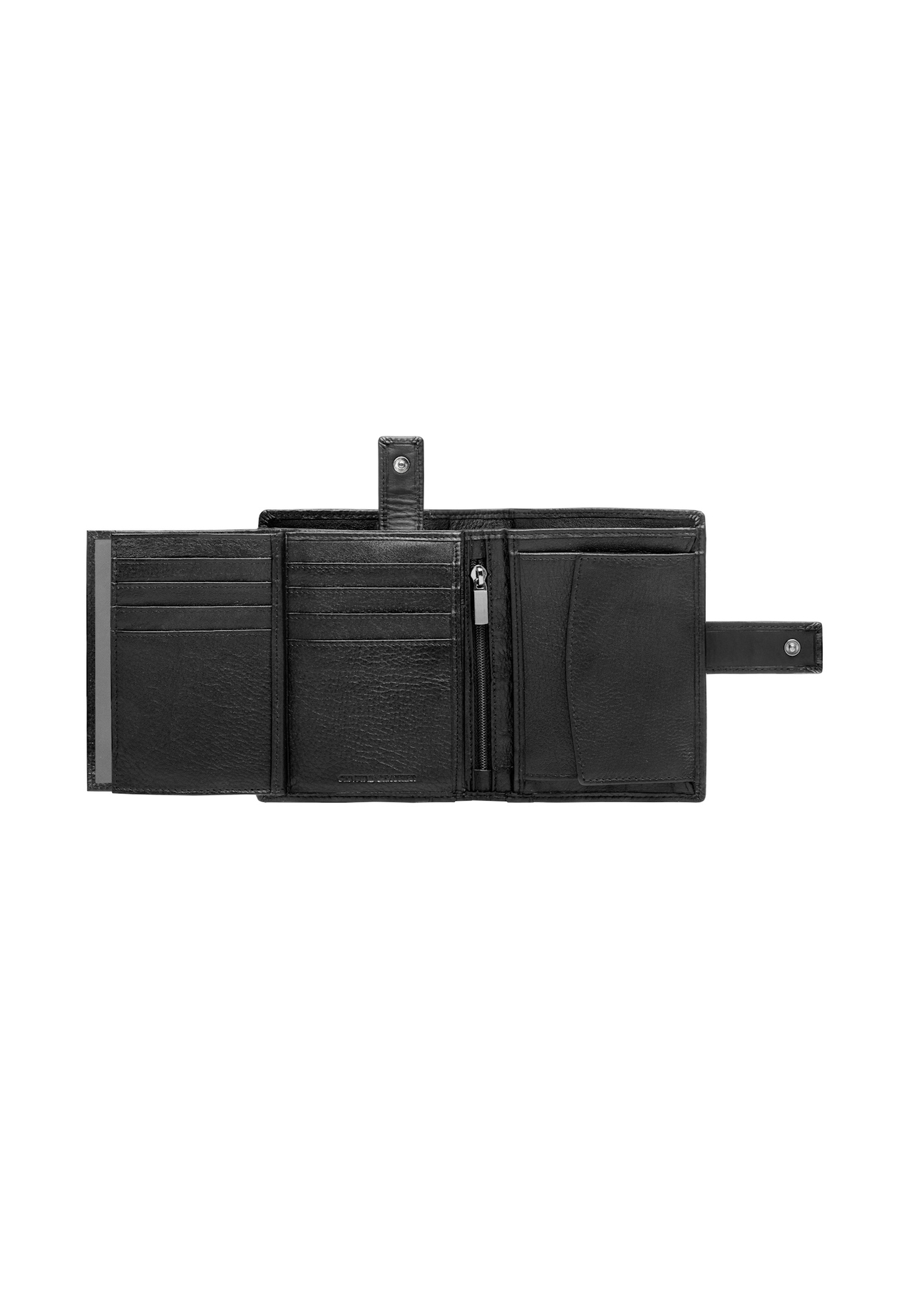 Black men's leather wallet PORMS-0682-99(W26), product view inside on white background.