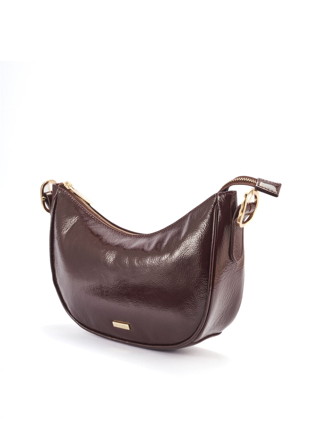 Burgundy leather women's hobo bag TORES-1180-49(Z25), diagonal product view on white background.
