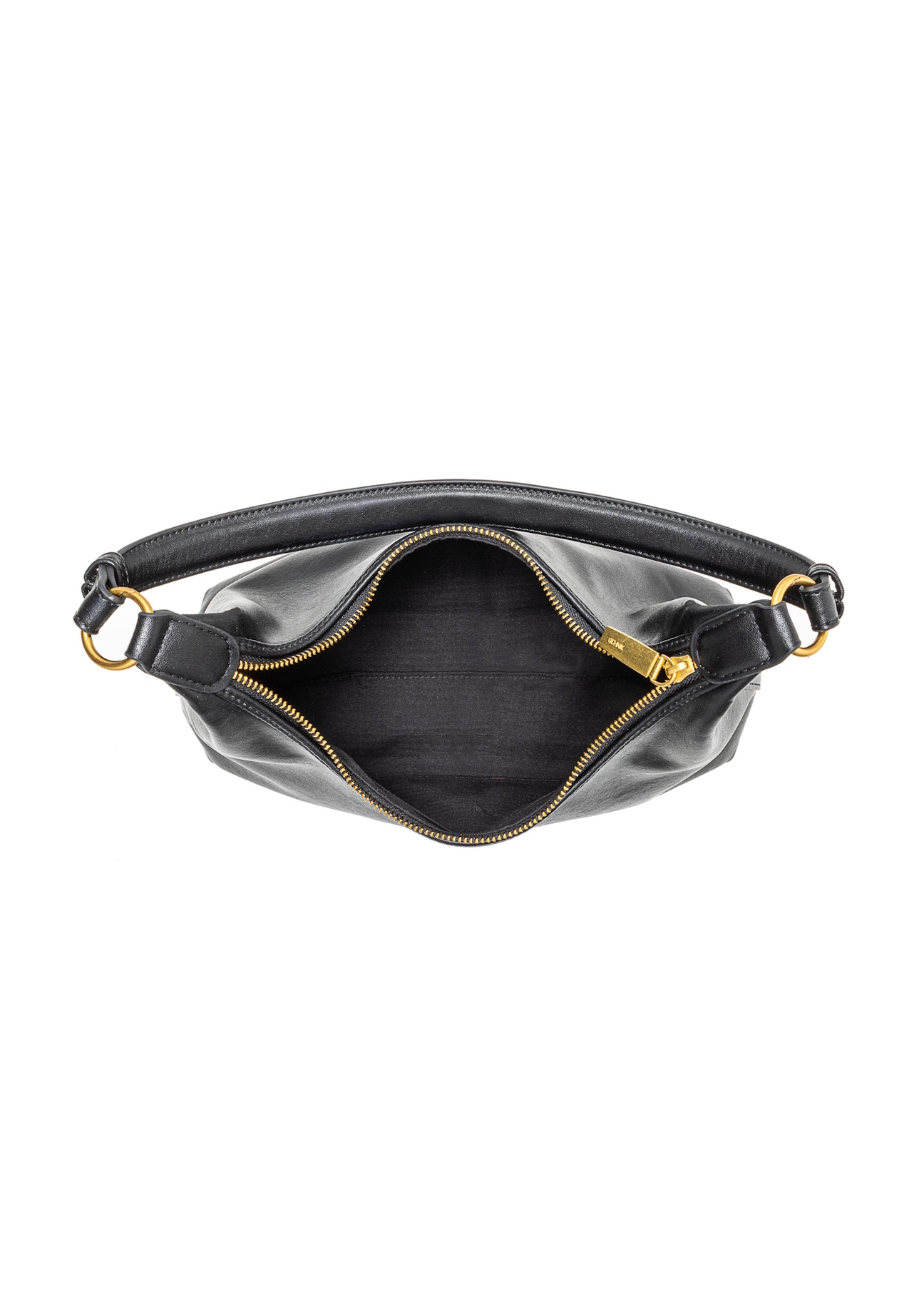 Black women's handbag TOREC-1082-99(Z25), view of the inside of the product on a white background.