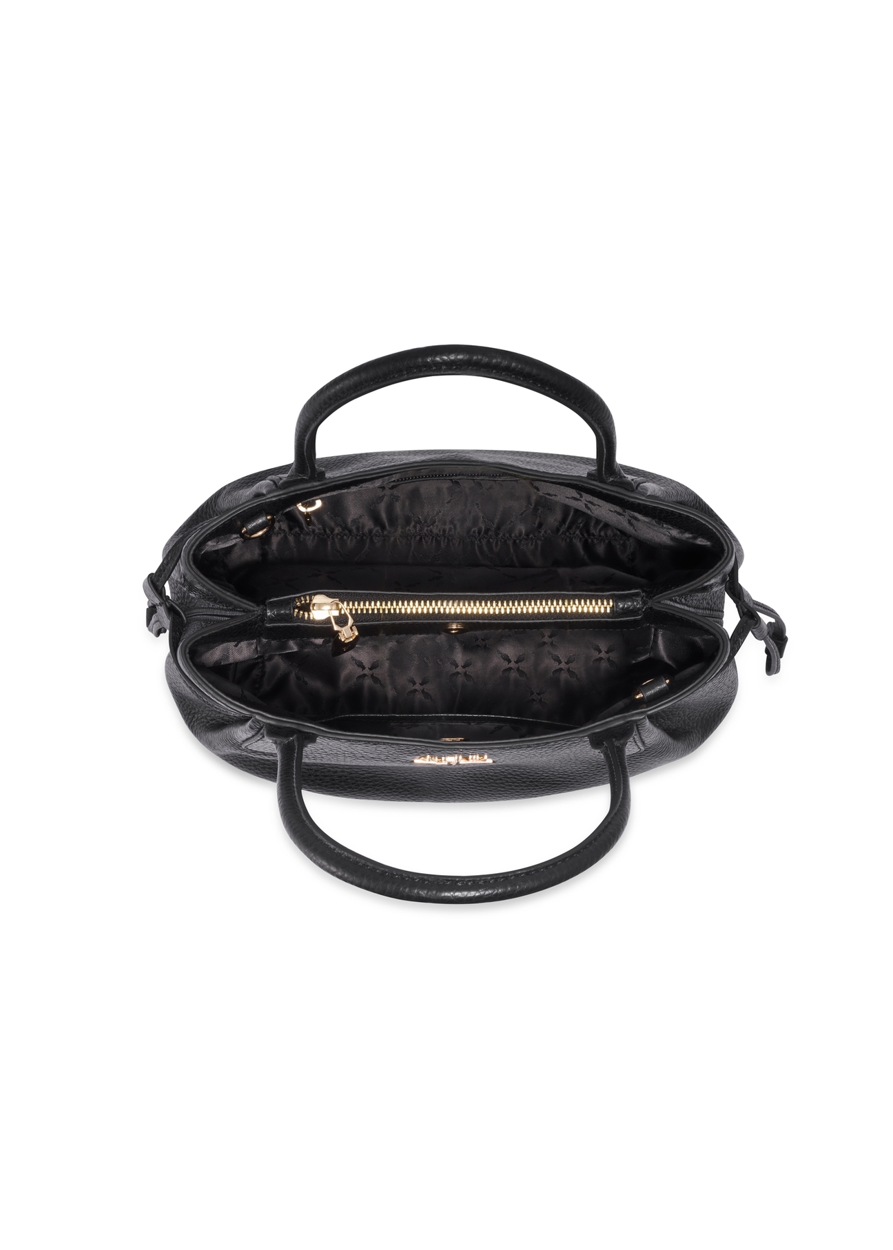 Women's leather handbag in black color TORES-1361-9I(Z26), product view inside on white background.