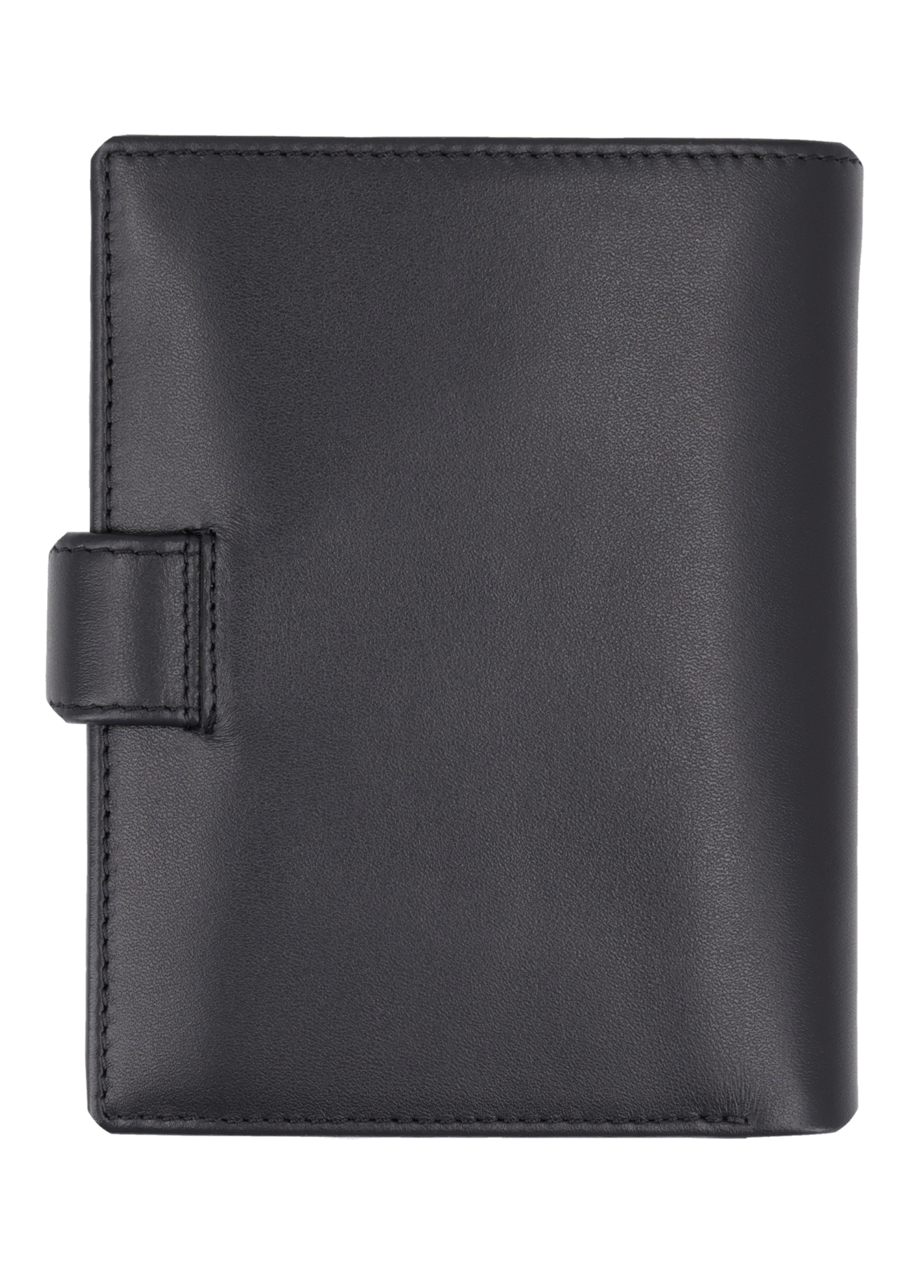 Black men's leather wallet PORMS-0715-99(Z26) - product view from the back, on a white background.