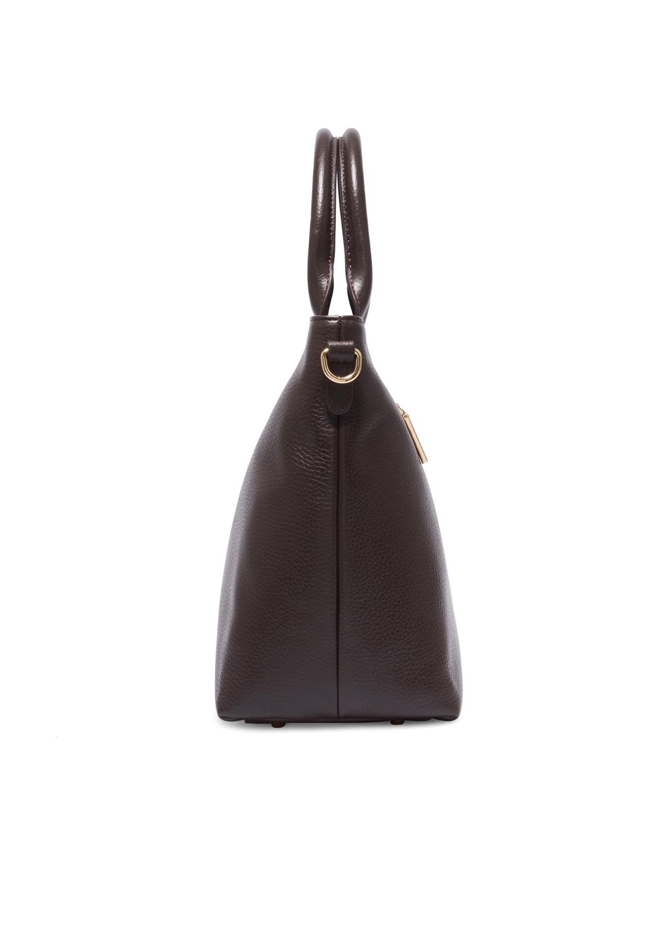 Brown large leather women's handbag TORES-1158-1I(Z26), side product view on white background.