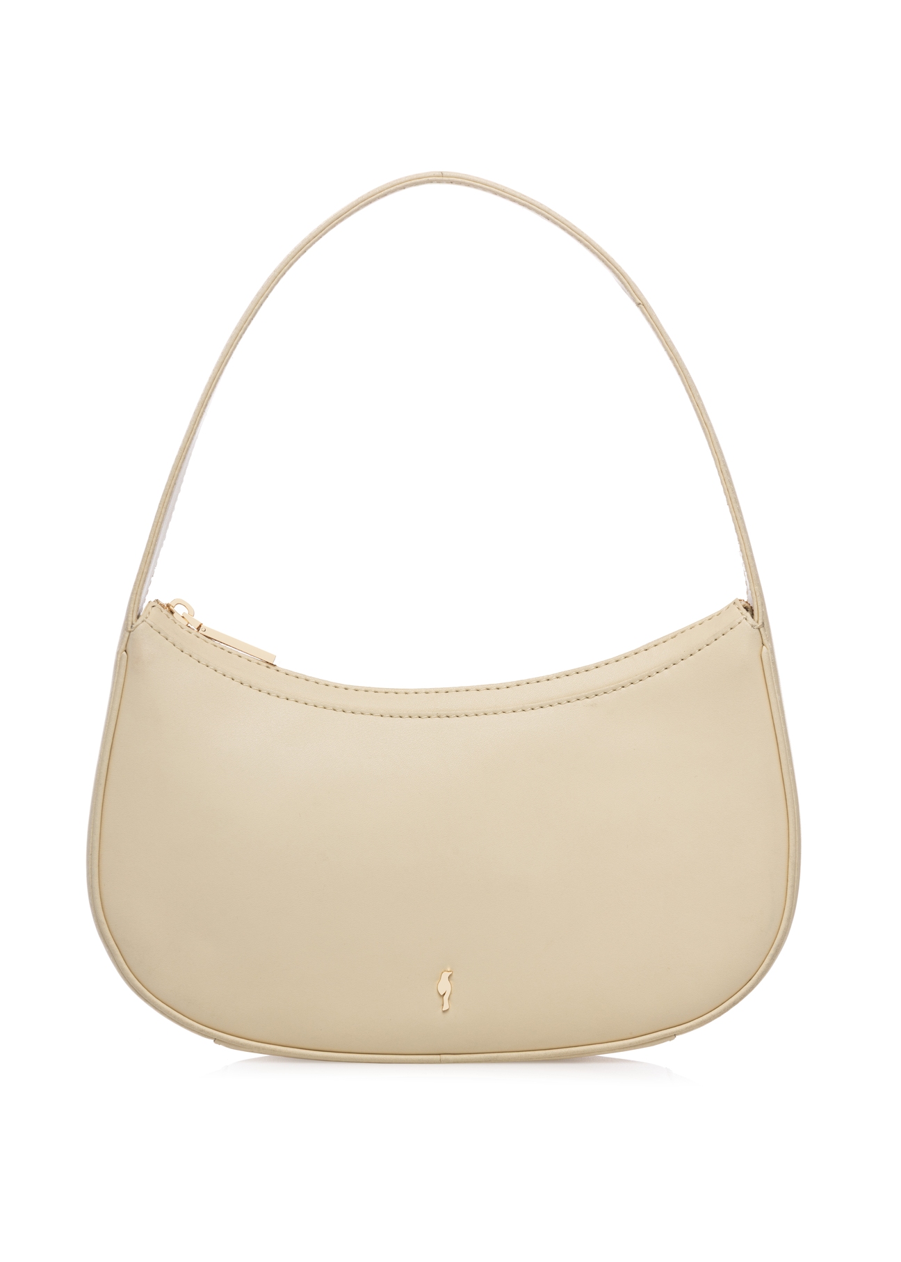 Light yellow leather handbag TORES-1288-2A(W26), front product view on white background.