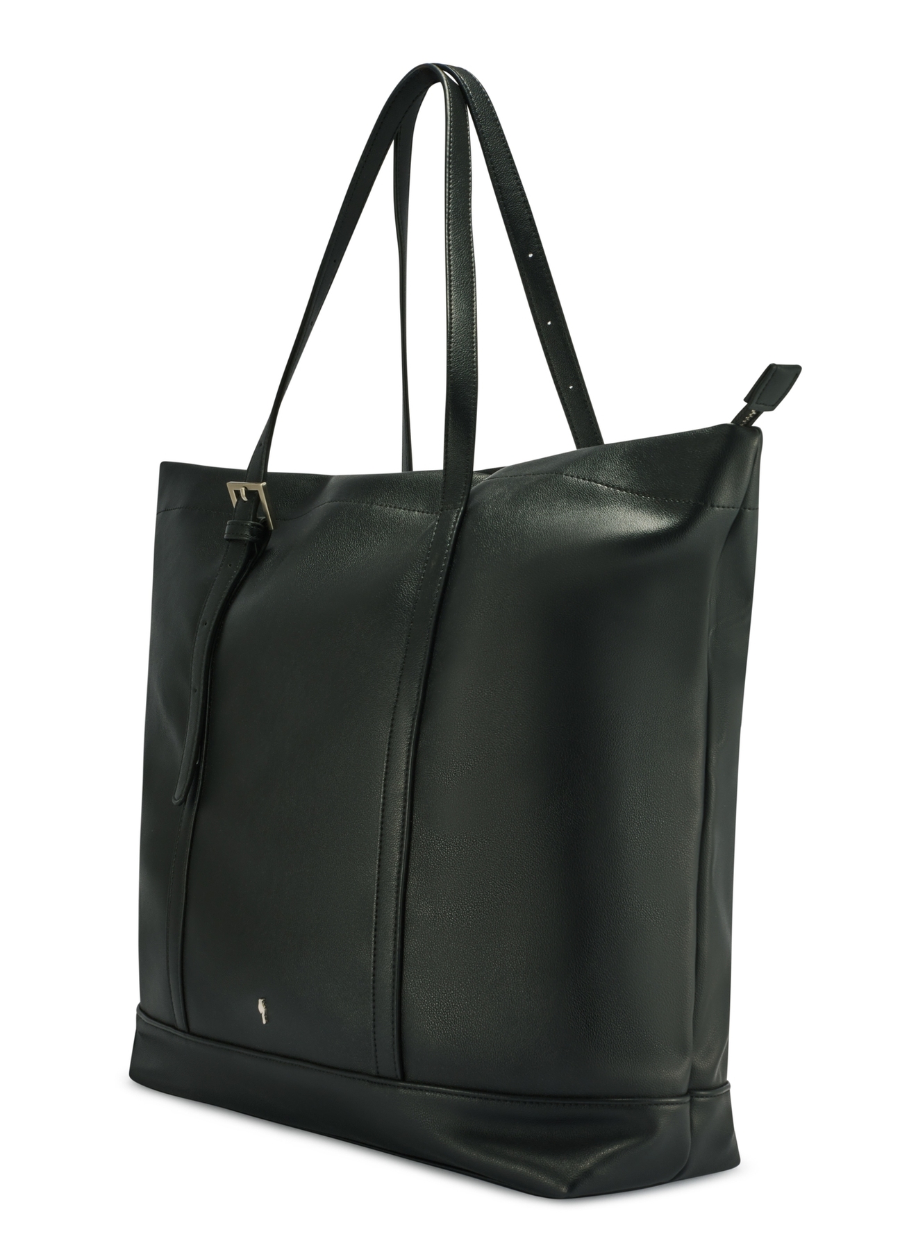 Large black women's shopper handbag TOREC-1067-99(Z25), diagonal product view on a white background.
