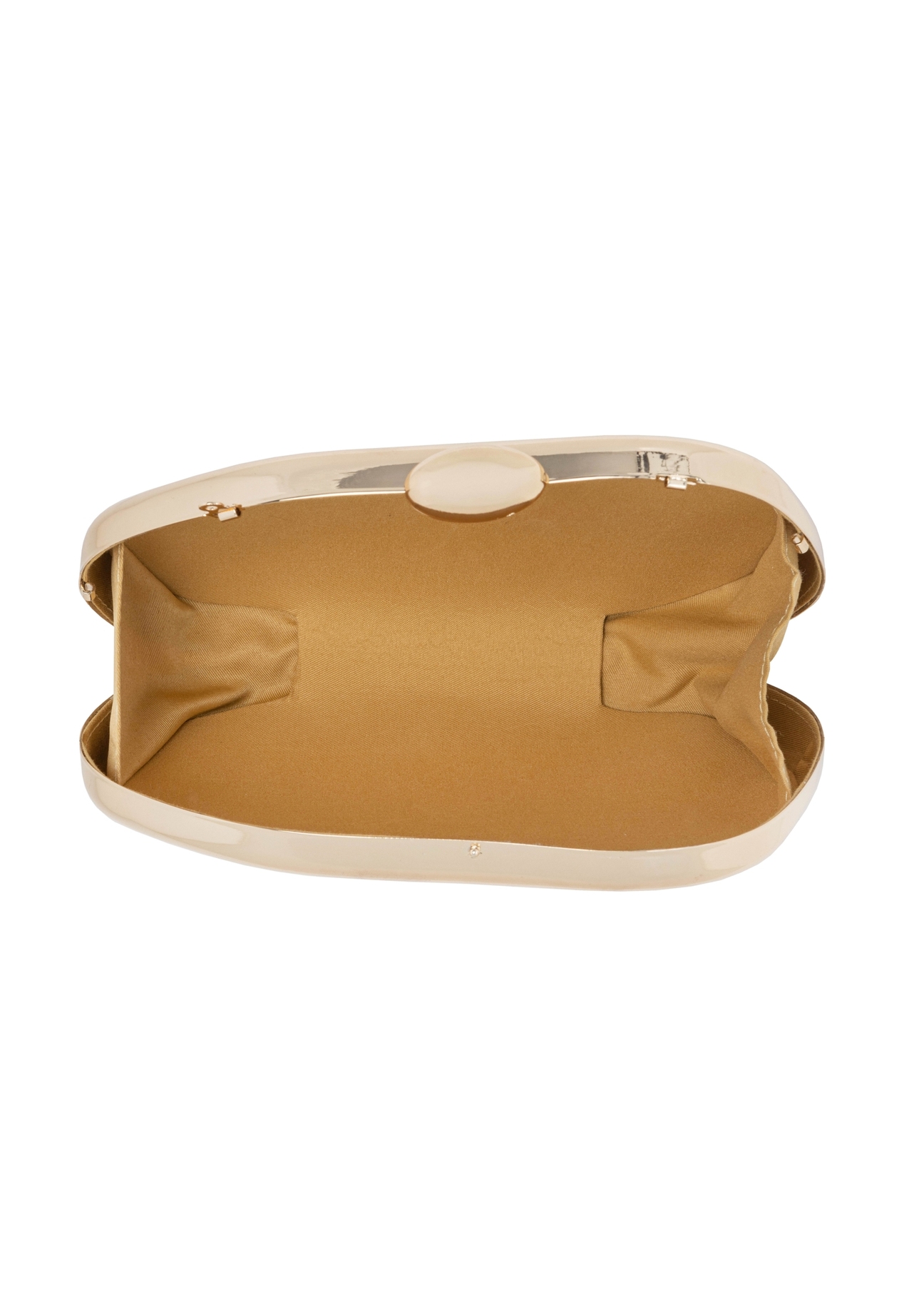 Gold oval small women's handbag TOREC-1211-2X(W26) - product view from above, on a white background.