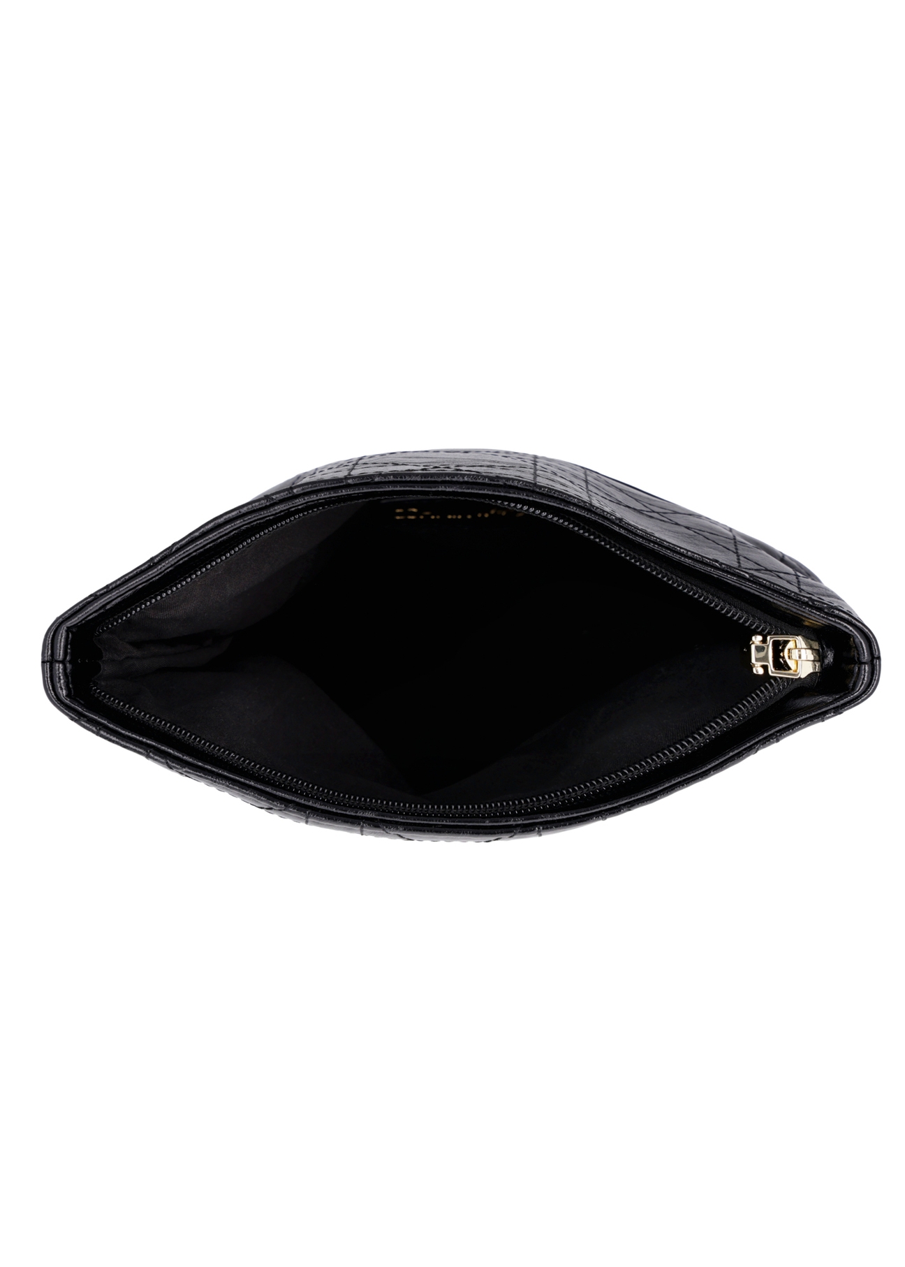 Black women's handbag with chain TOREC-1335-9F(Z26), product view from the inside on a white background.