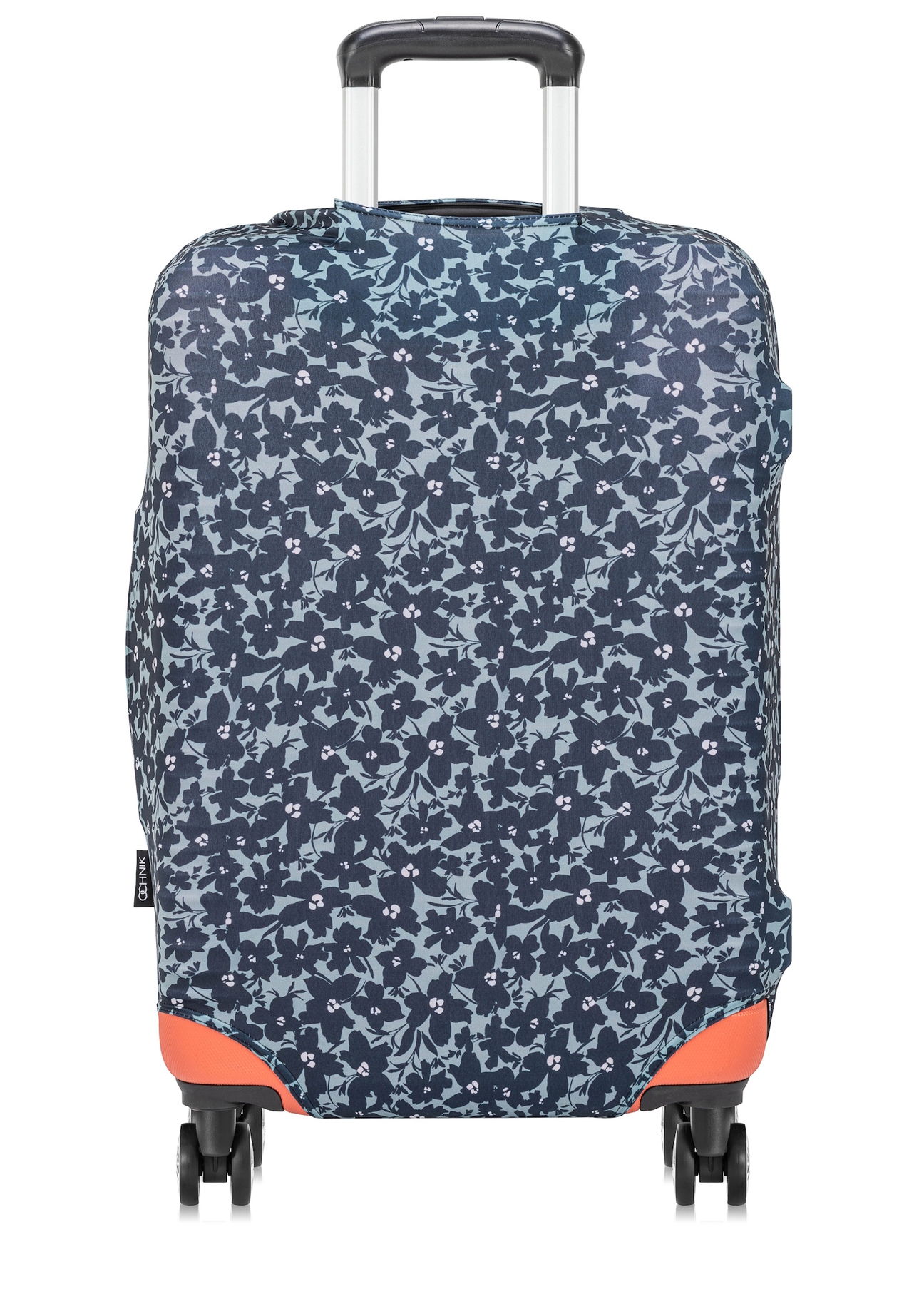 Floral medium suitcase cover AW-013-0004-15-M(W25), product view on suitcase on white background.