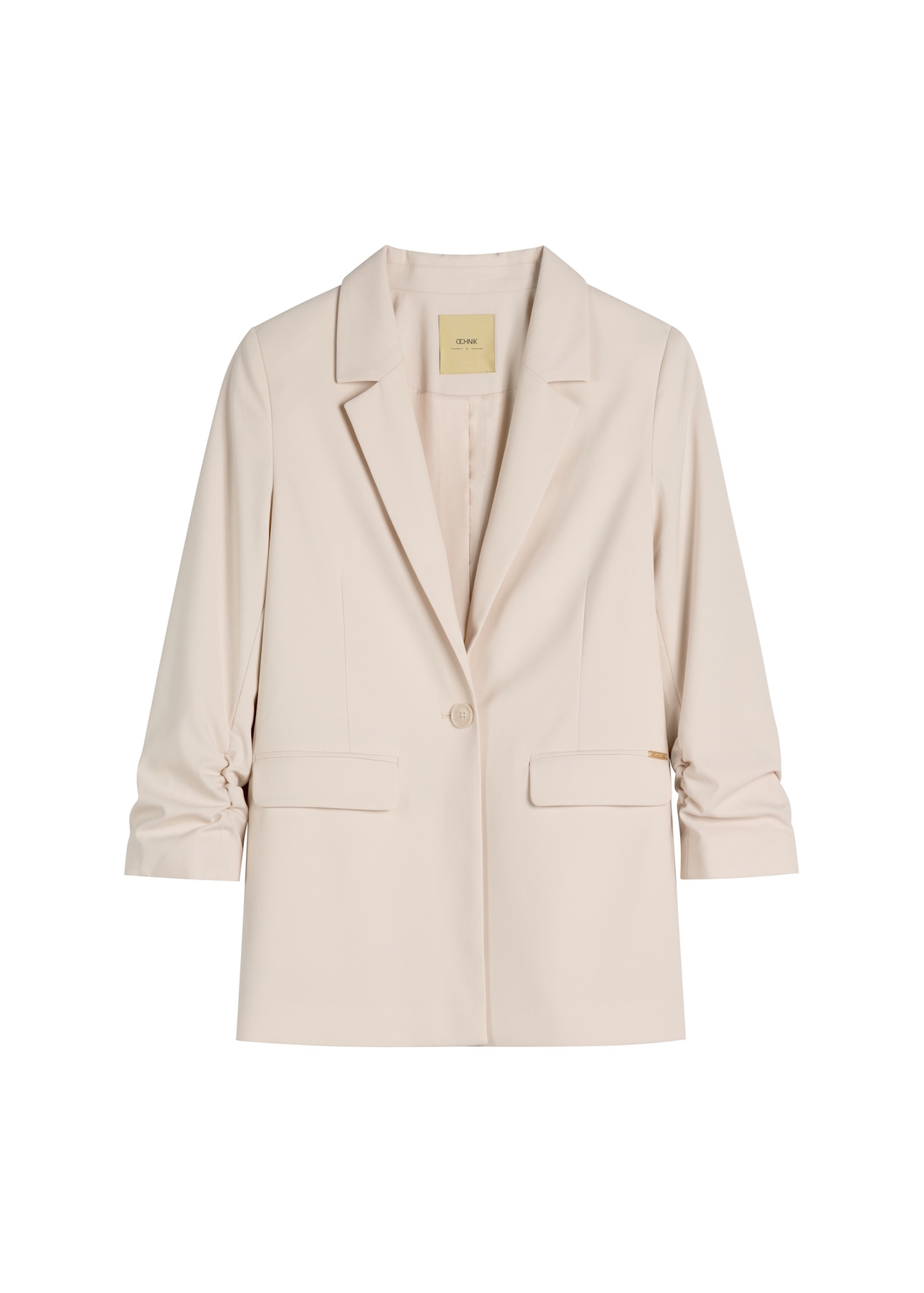 Women's light beige jacket ZAKDT-0043-1A(W26), front product view on white background.