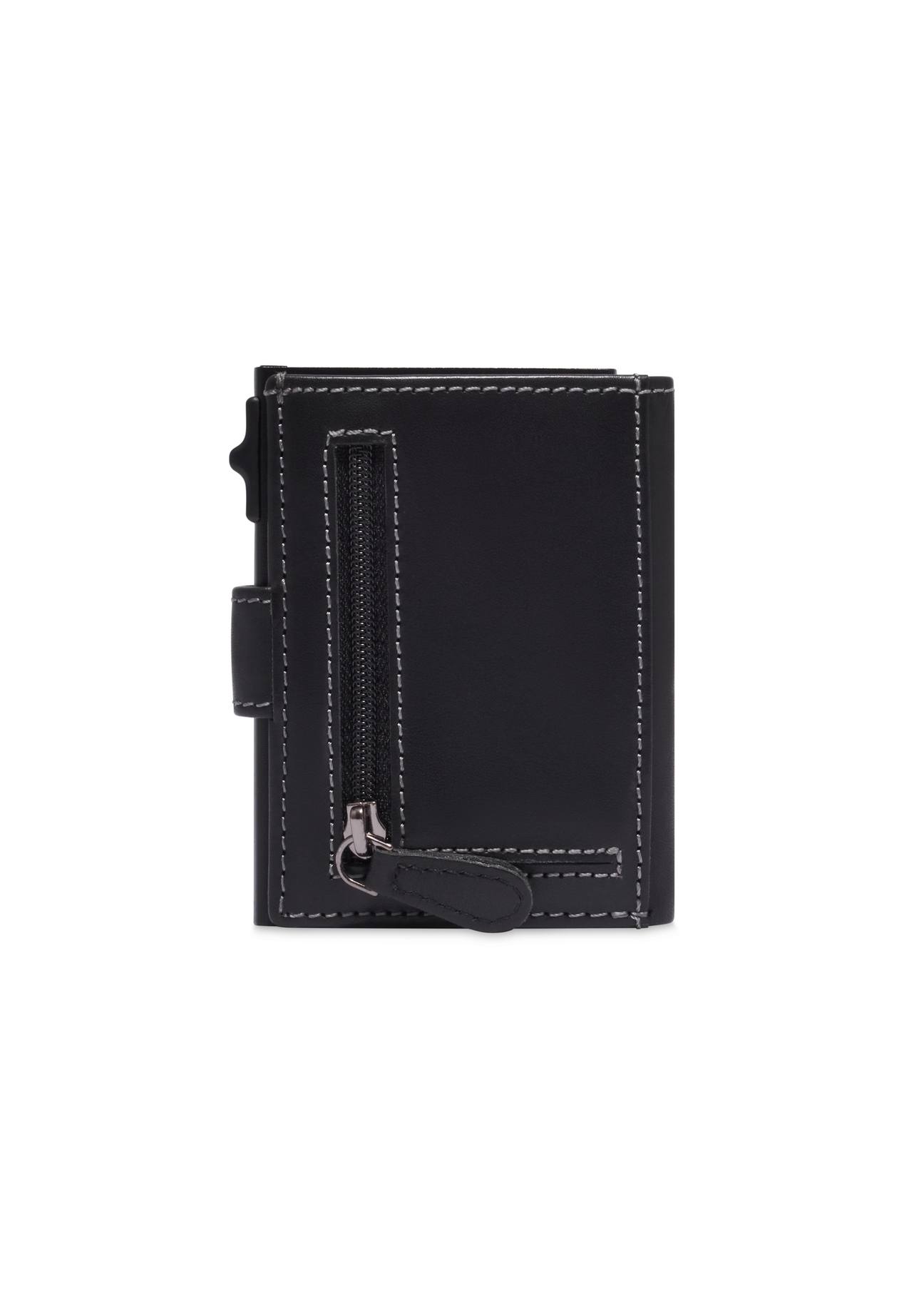 Men's leather compact wallet PORMS-0707-99(Z26), back view of the product on a white background.