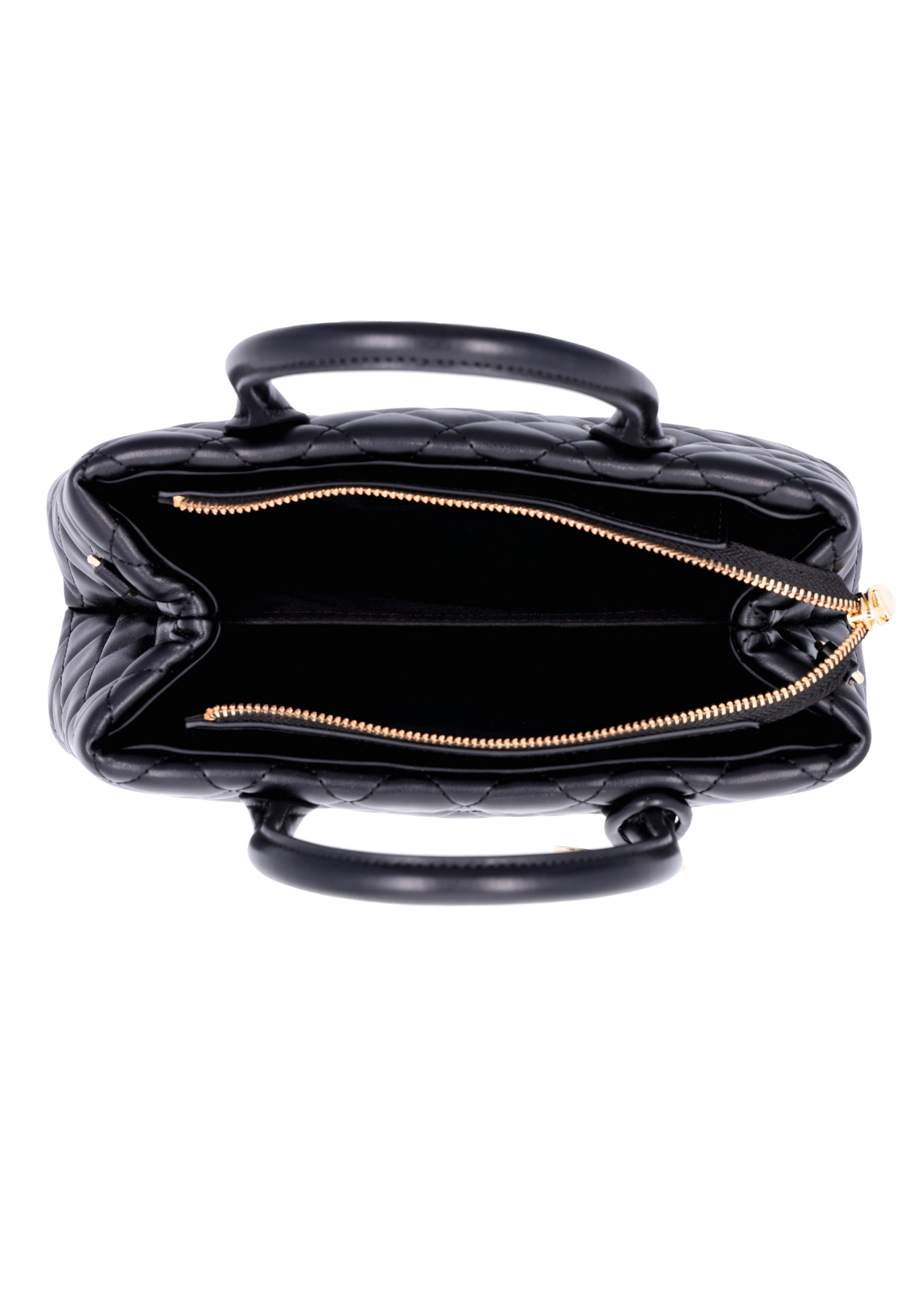 Quilted black women's handbag TOREC-1312-99(Z26), product view from above on a white background.