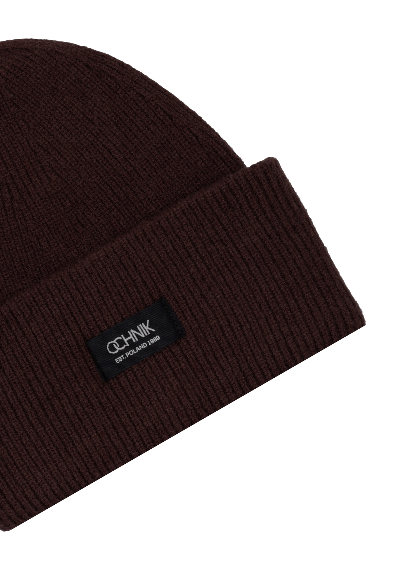 Brown men's viscose cap CZAMT-0098-1H(Z26), close-up view of the product on a light background.