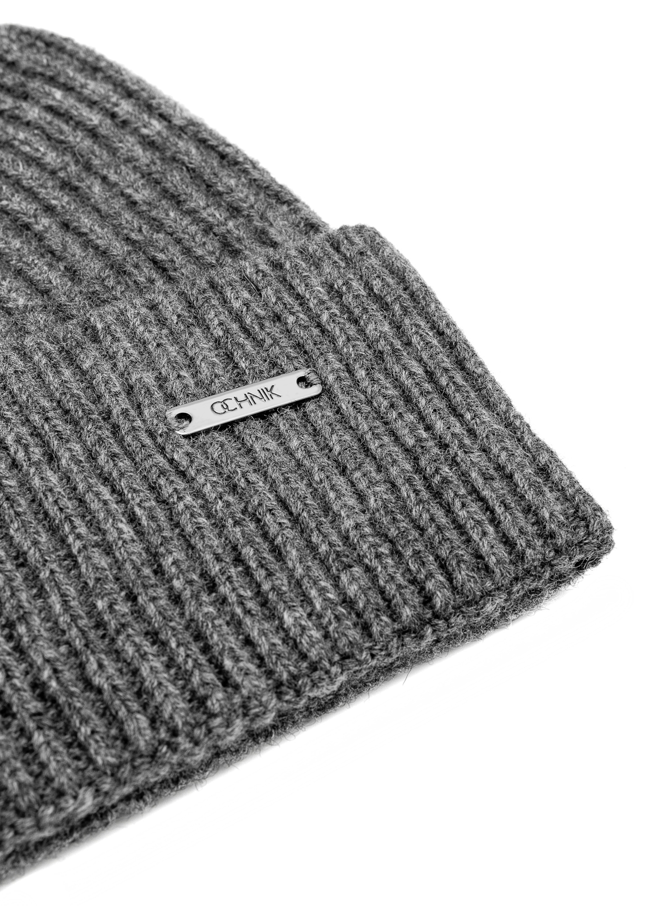 Gray wool men's hat CZAMT-0085-96(Z25), close-up of the product detail on a white background.