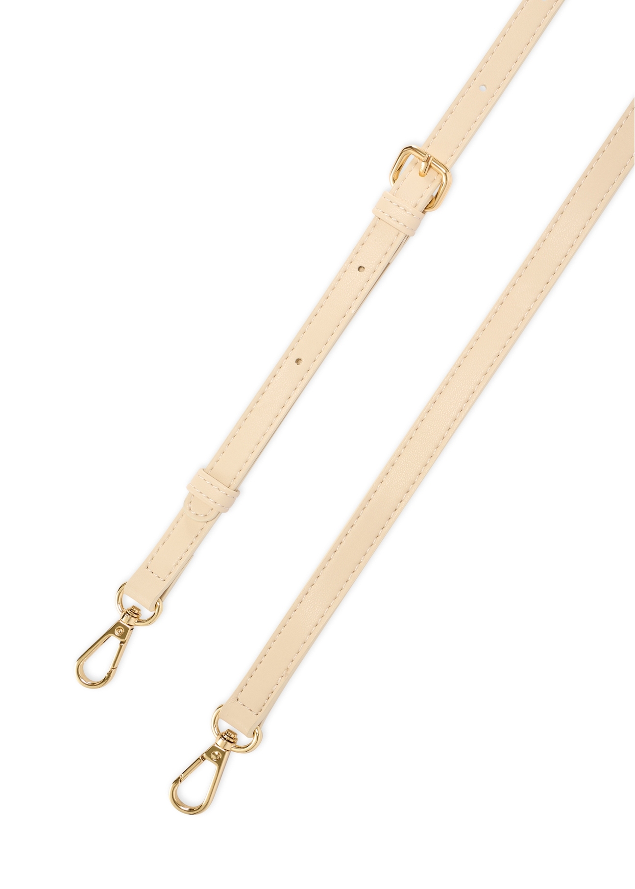 Cream women's handbag with stitching TOREC-1151-0B(W26) - close-up of detail, on white background.