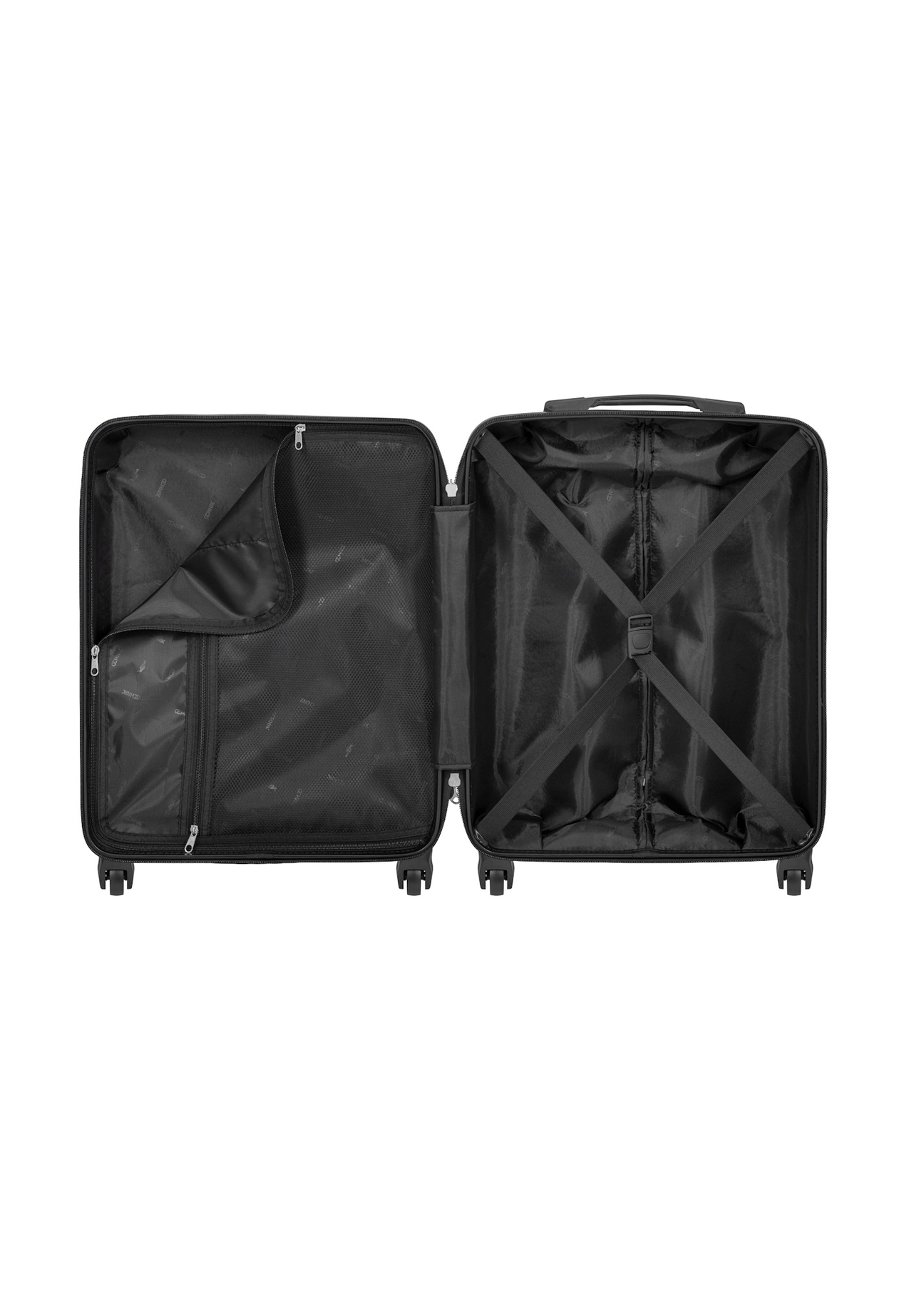 Small suitcase on wheels WALAB-0083-99-19(W26) - product view from above, on a white background.