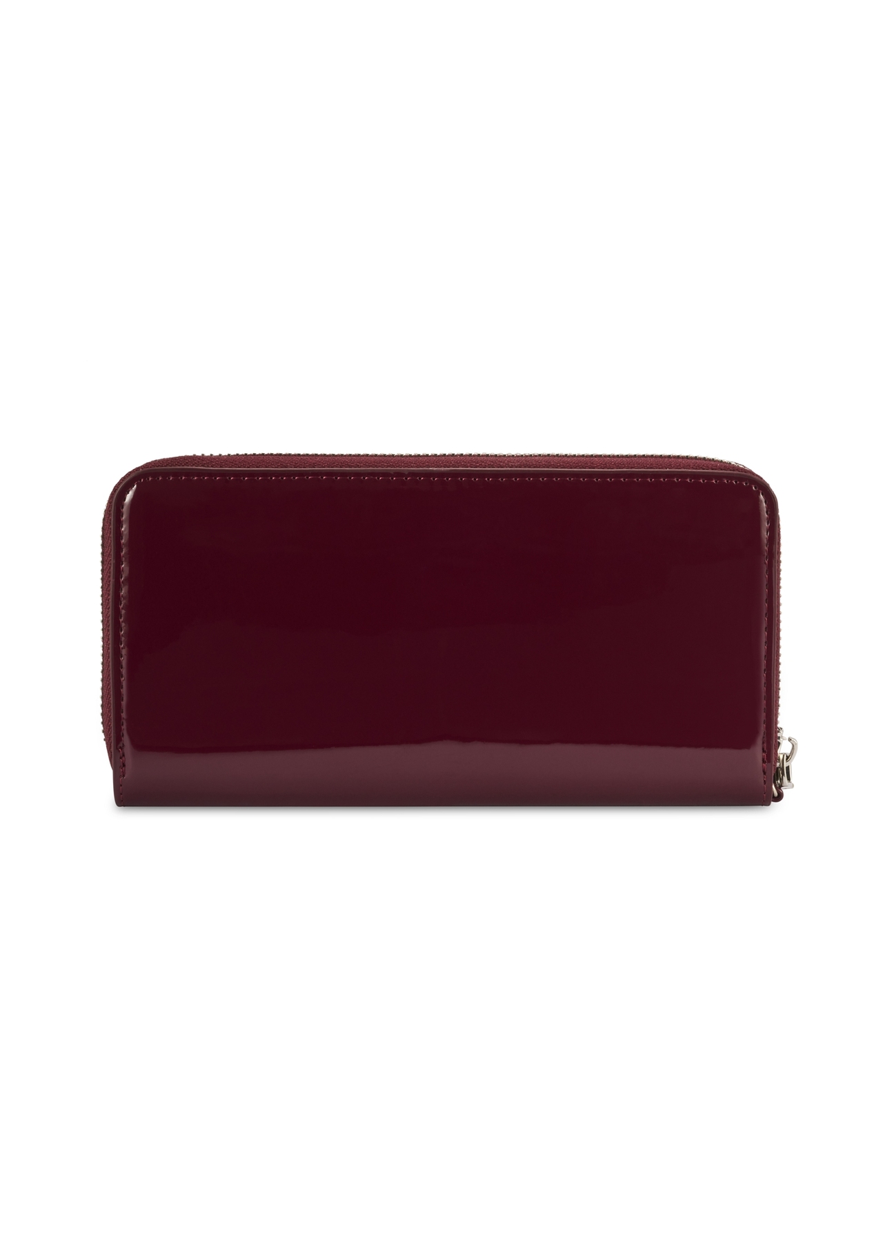 Large burgundy women's wallet POREC-0418-49(Z25), back view of the product on a white background.