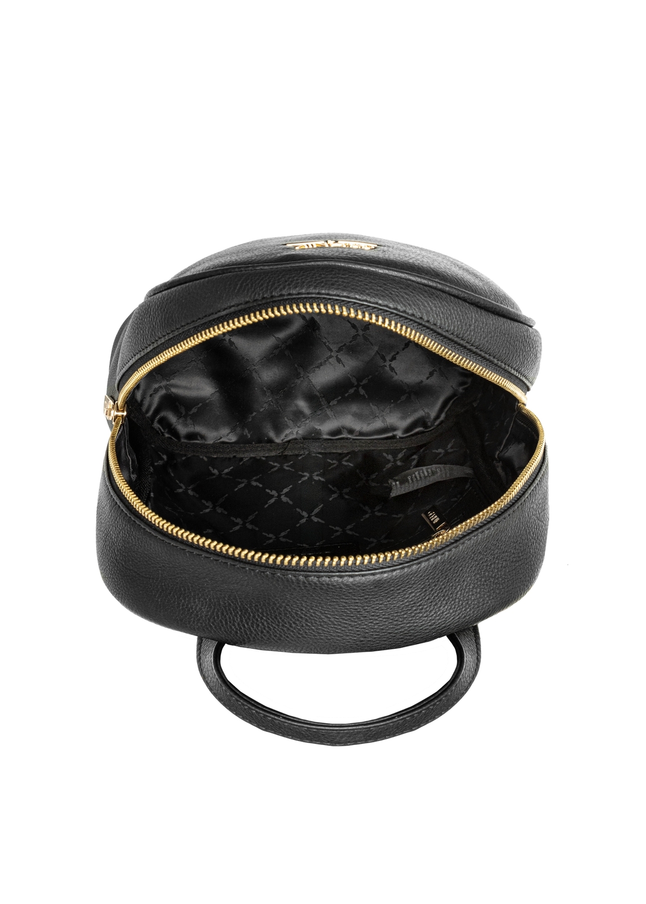 Black leather women's backpack TORES-1228-99(W26), product view from above on a white background.