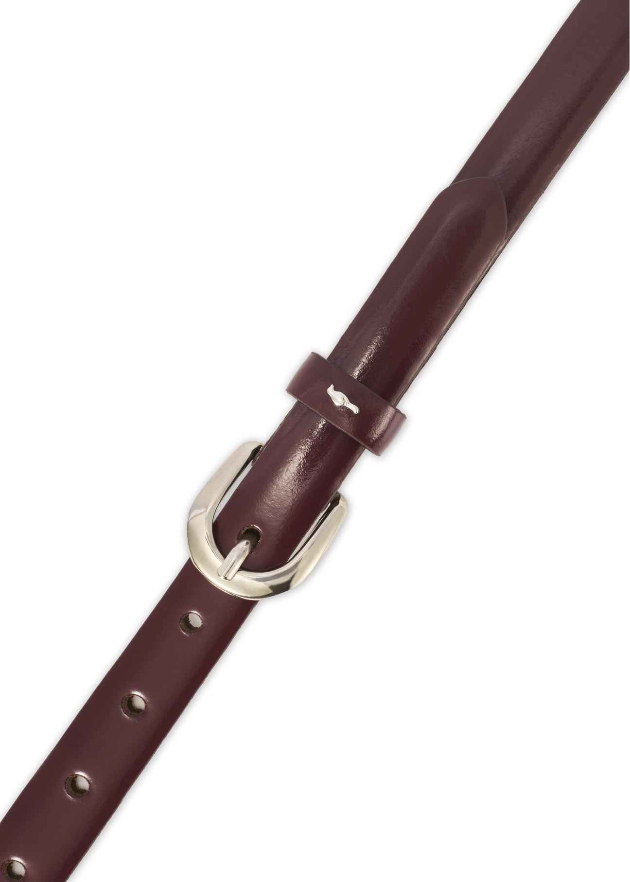 Burgundy thin leather women's belt PASDS-0281-49(Z25)