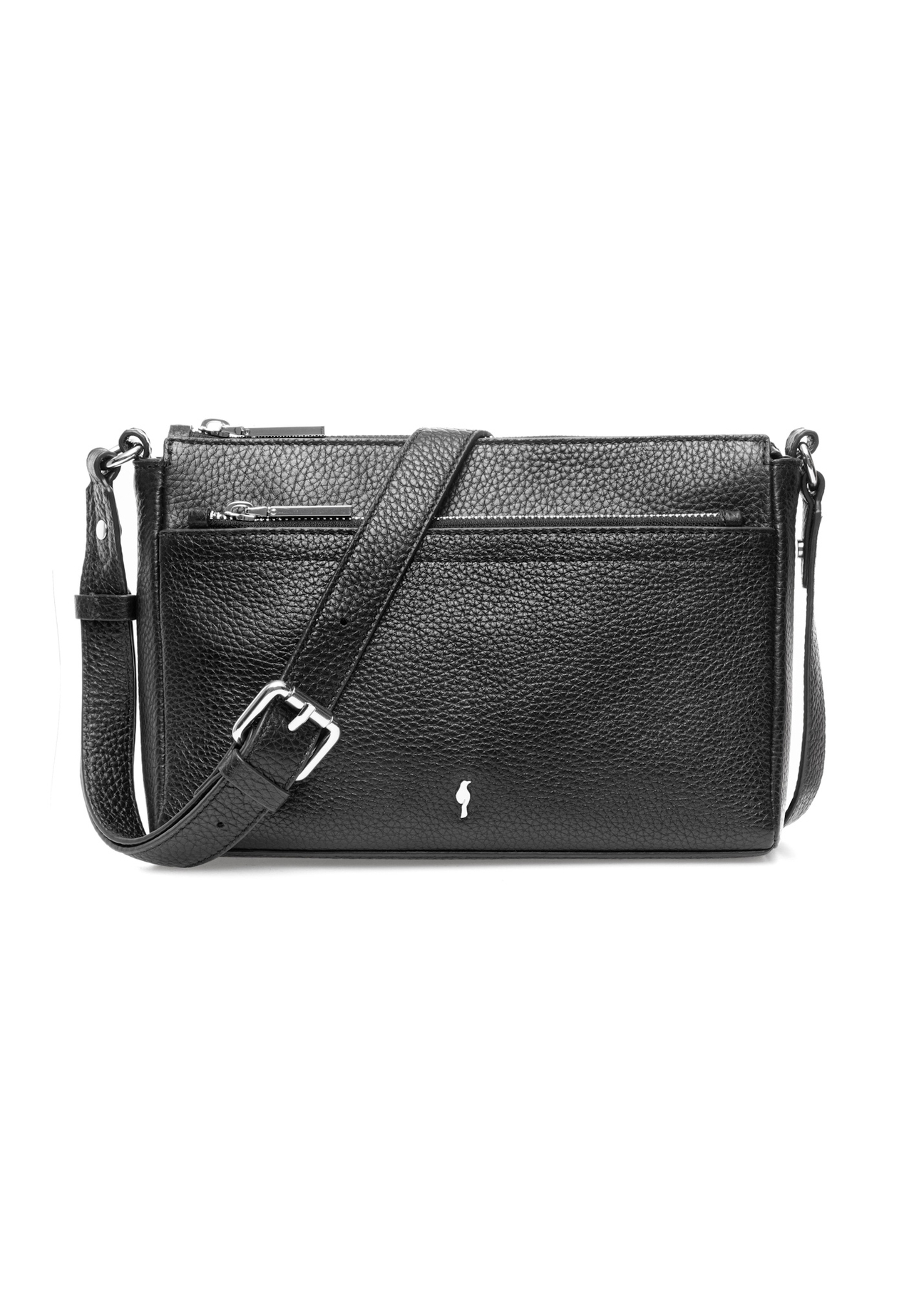 Black leather women's handbag TORES-0982D-99(Z25), front product view on white background.