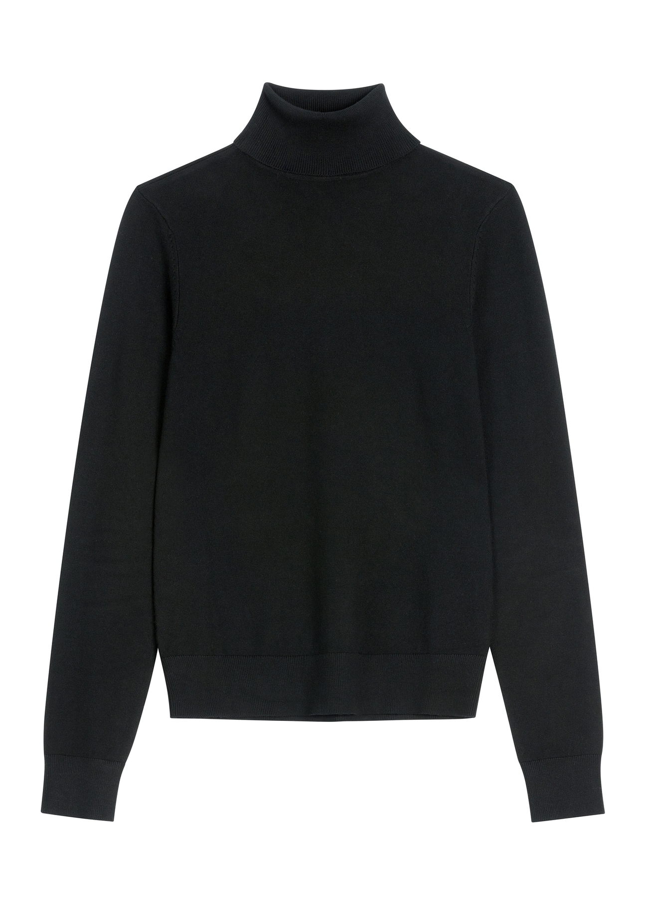 Black women's turtleneck sweater SWEDT-0272-99(Z26), front product view on white background.