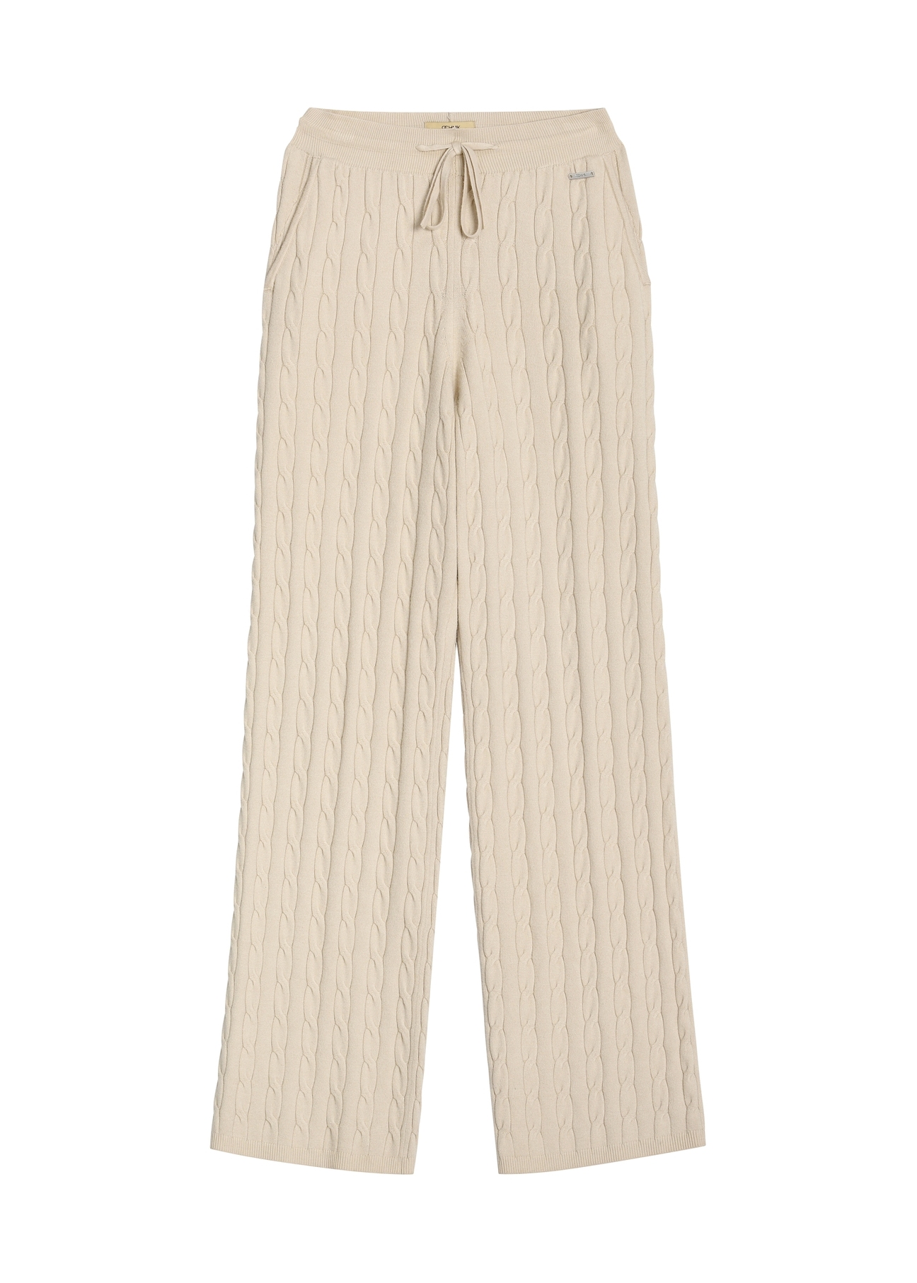 Light beige women's trousers SPODT-0131-1A(Z26), front product view on a light background.