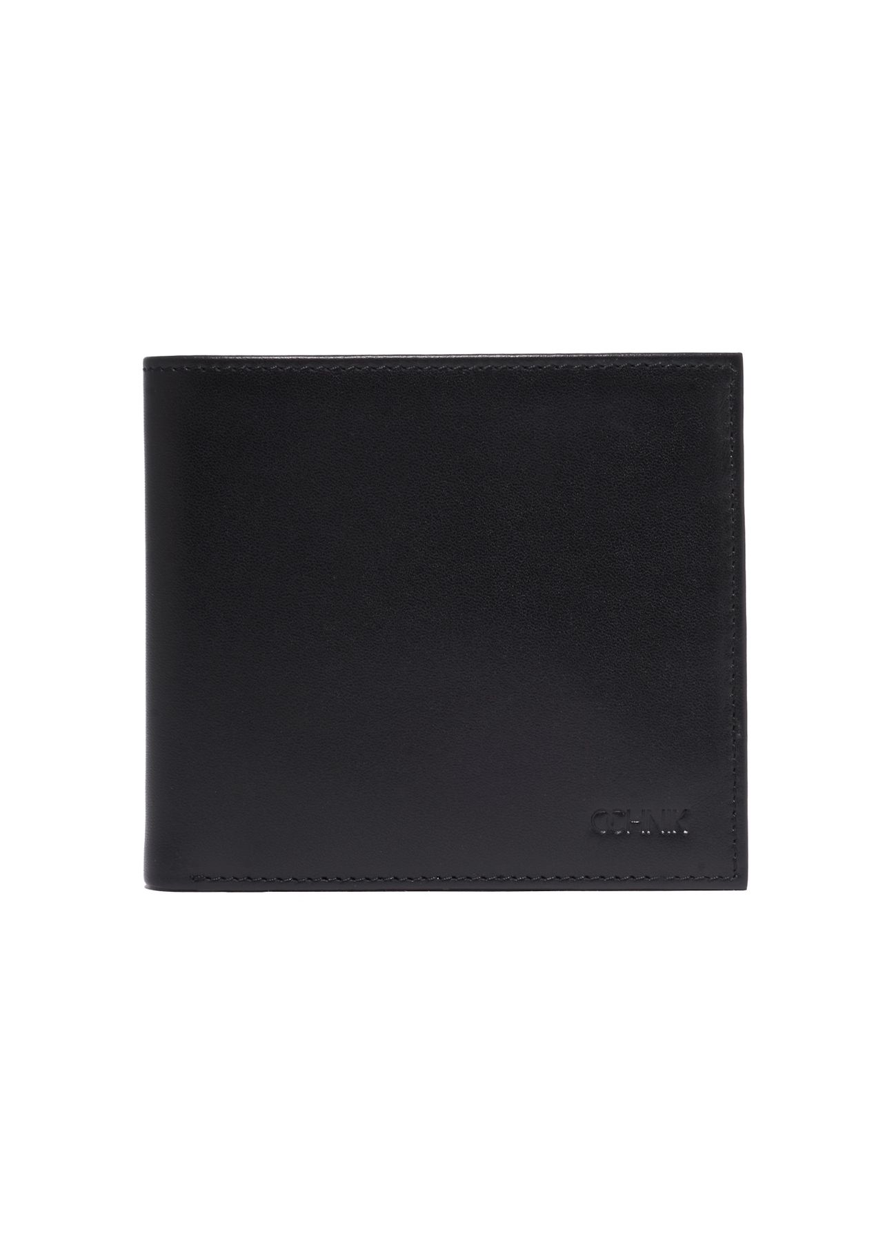 Black men's leather wallet PORMS-0714-99(Z26), front product view on white background.