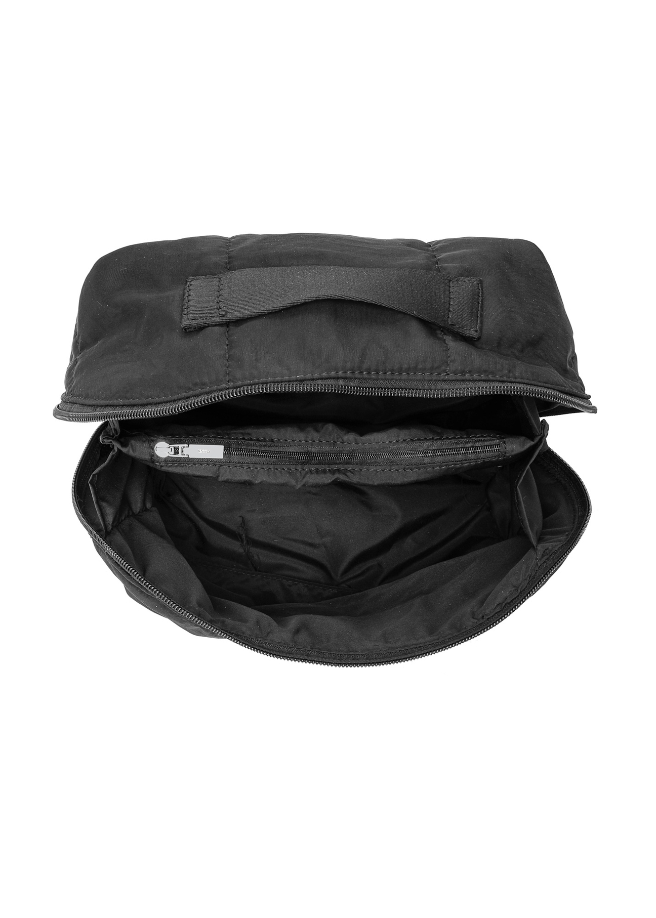 Black women's cosmetic bag TOREN-0323-99(Z25), product view inside on white background.
