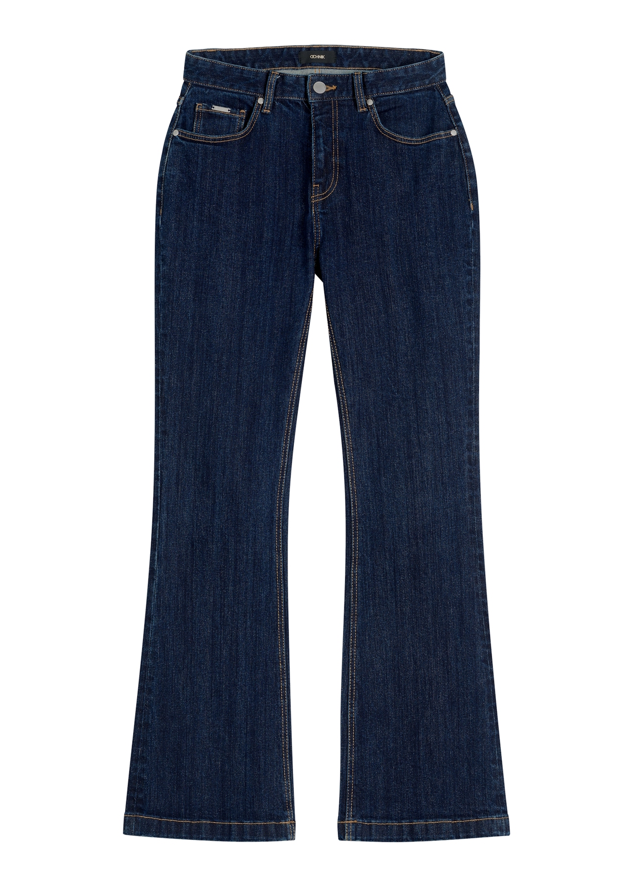 Navy blue wide leg jeans JEADT-0015-7H(W26) - front view of the product, on a white background.