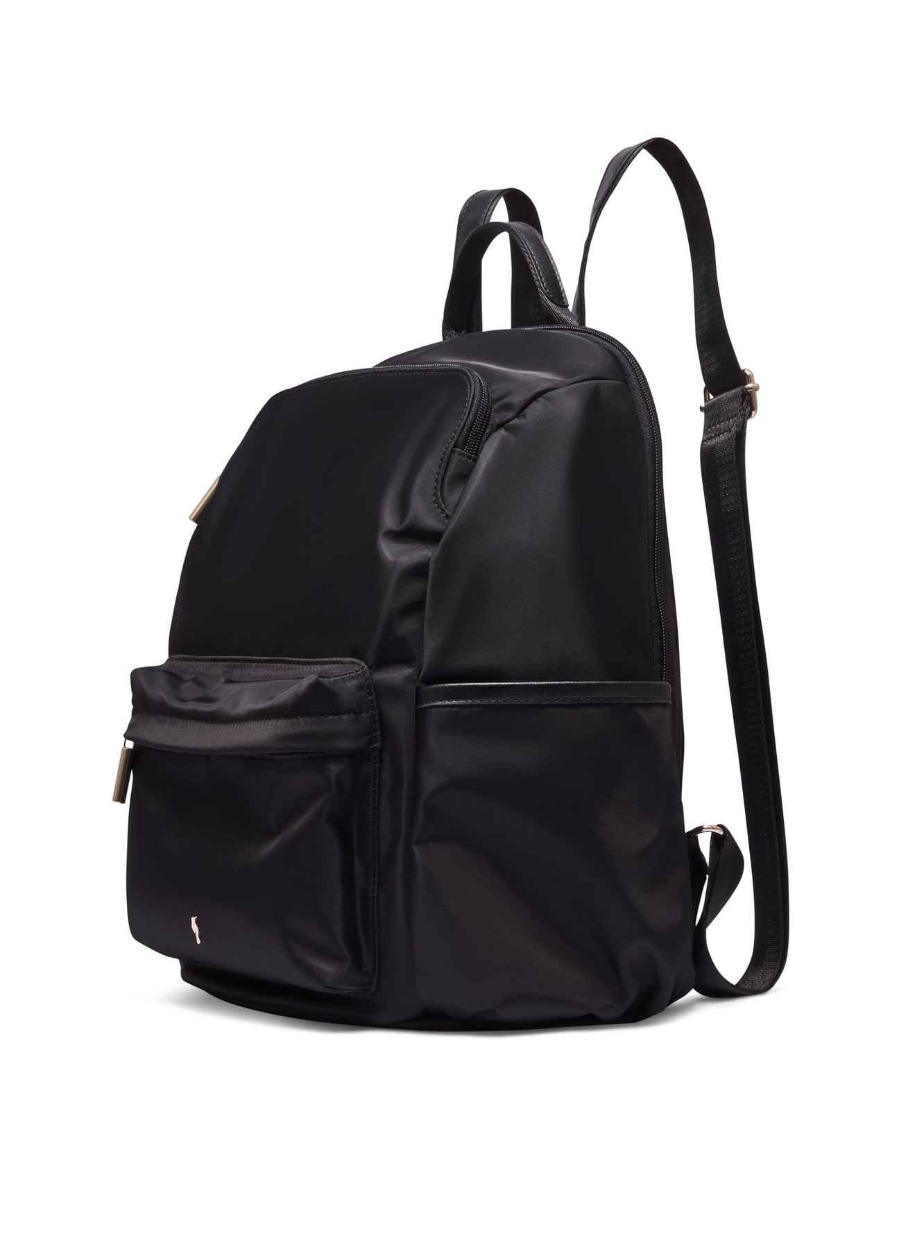 Black women's backpack TOREN-0357-99(Z26) - diagonal view of the product, on a white background.