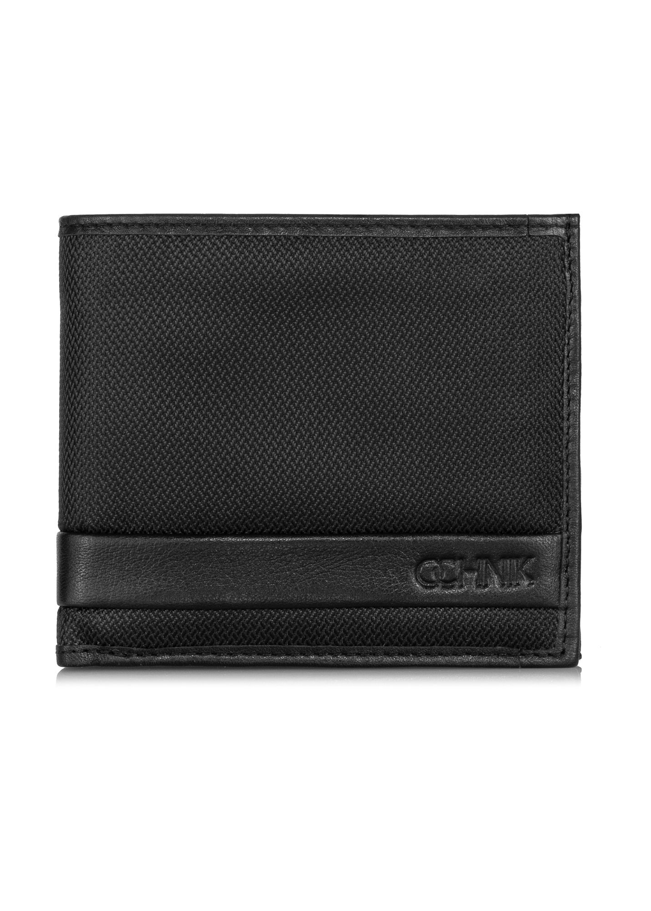 Black folding men's wallet PORMN-0018-99(Z23)-01