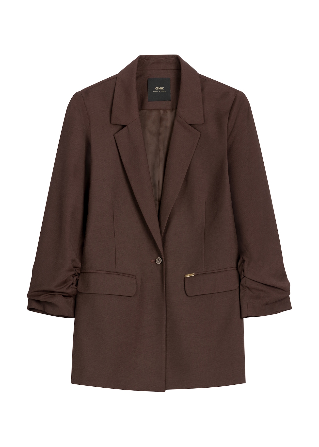 Women's brown jacket ZAKDT-0043-1I(Z26) - front product view, on a white background.